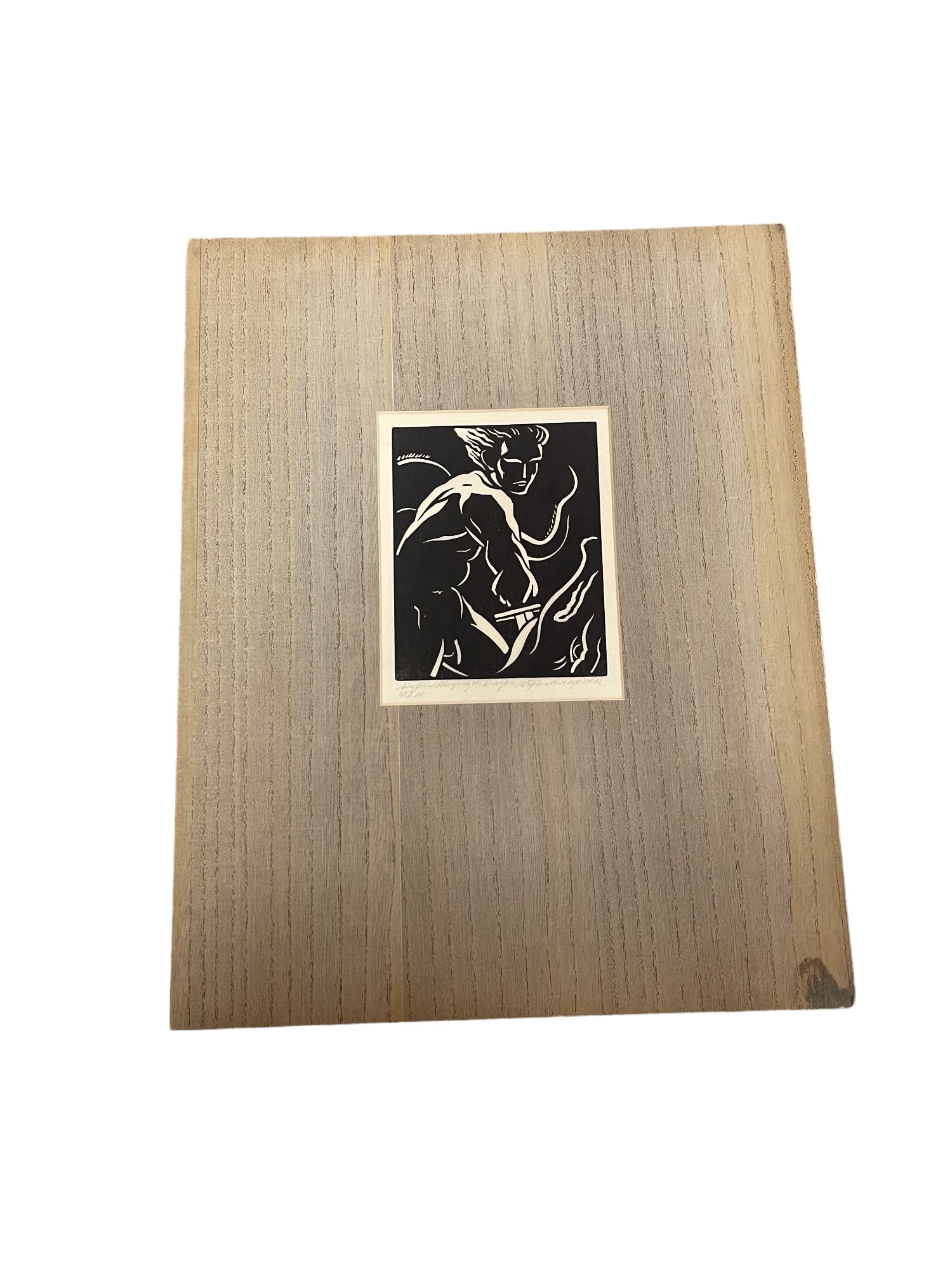 Stephen de Hospodar (1902-1958) 1930'S WPA Era Woodblock Print "Sigfried Slaying the Dragon" 95/100 (1 of 4)