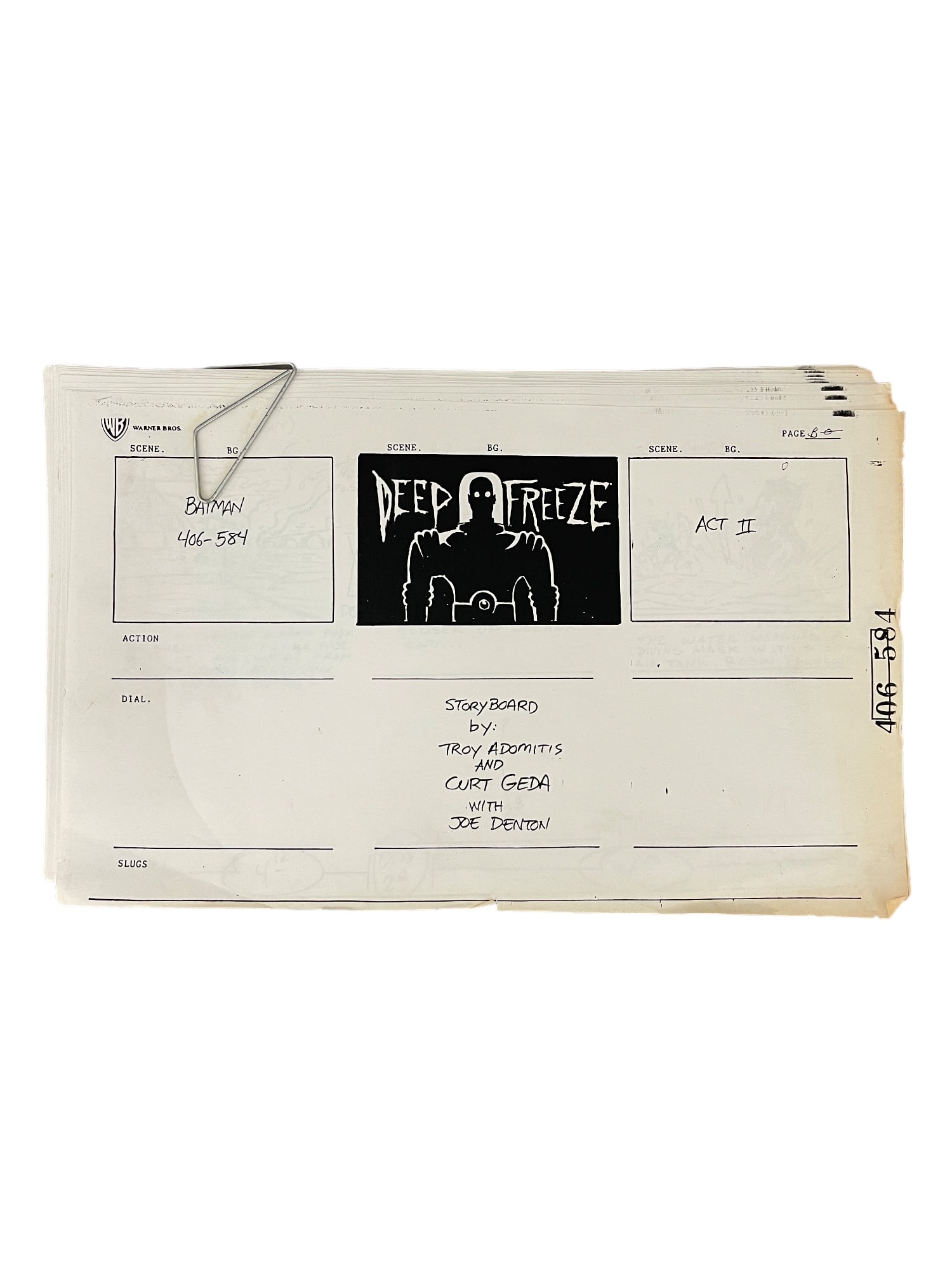 Warner Brothers Batman Storyboard Animation Copies Pages B1-B83 Act II (1 of 10)