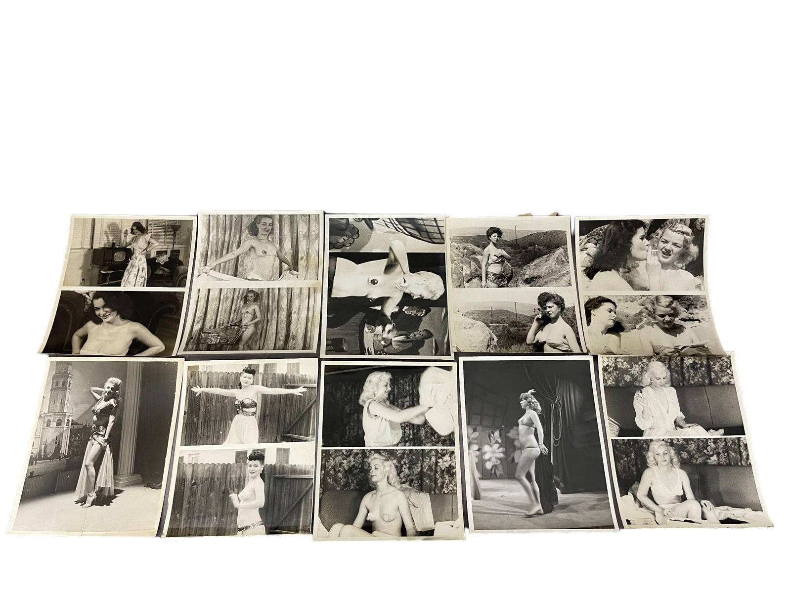 Vintage 1950's Original Burlesque Nude Pin up Model Risque Photo 8x10 Black & White Photographs: Vintage 1950's Original Burlesque Nude Pin up Model Risque Photo 8x10 Black & White Photographs Lot of 15