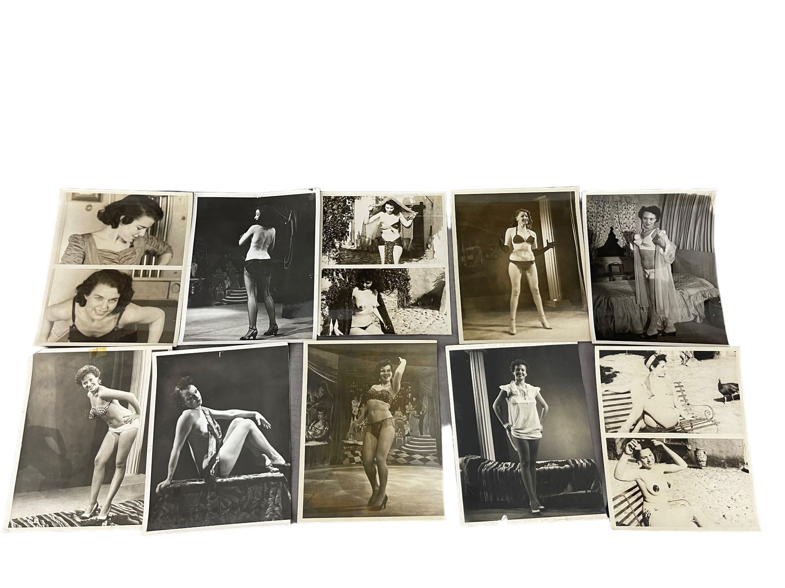 Vintage 1950's Original Burlesque Nude Pin up Model Risque Photo 8x10 Black & White Photographs: Vintage 1950's Original Burlesque Nude Pin up Model Risque Photo 8x10 Black & White Photographs Lot of 17