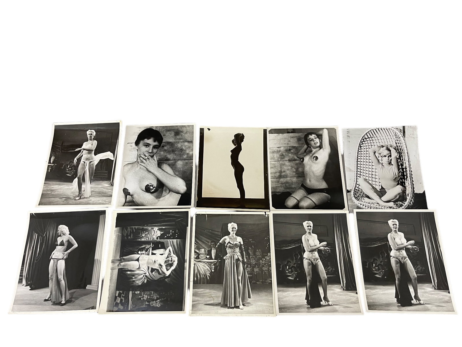 Vintage 1950's Original Burlesque Nude Pin up Model Risque Photo 8x10 Black & White Photographs: Vintage 1950's Original Burlesque Nude Pin up Model Risque Photo 8x10 Black & White Photographs Lot of 18