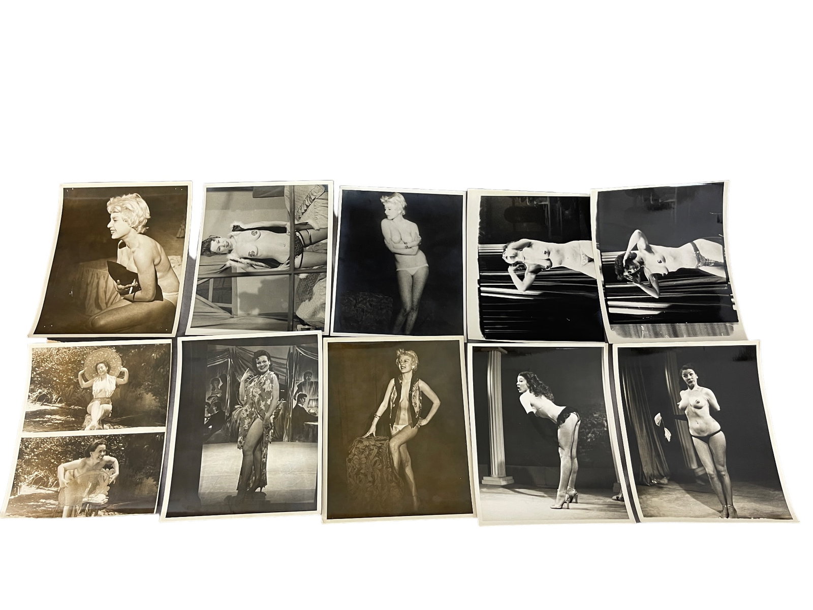 Vintage 1950's Original Burlesque Nude Pin up Model Risque Photo 8x10 Black & White Photographs: Vintage 1950's Original Burlesque Nude Pin up Model Risque Photo 8x10 Black & White Photographs Lot of 19