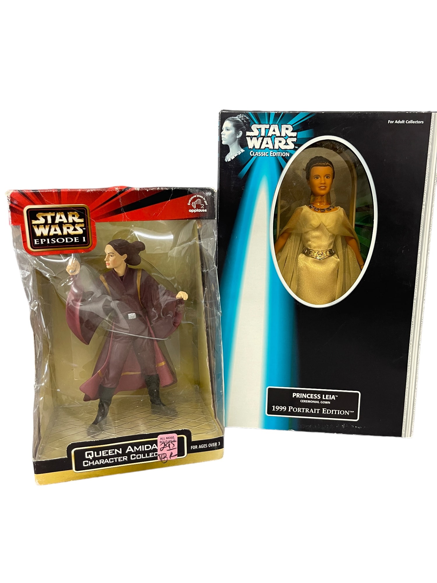 Star Wars 1999 Princess Leia Portrait Edition and Episode 1 Queen Amidala Figure Collection Lot (1 of 6)