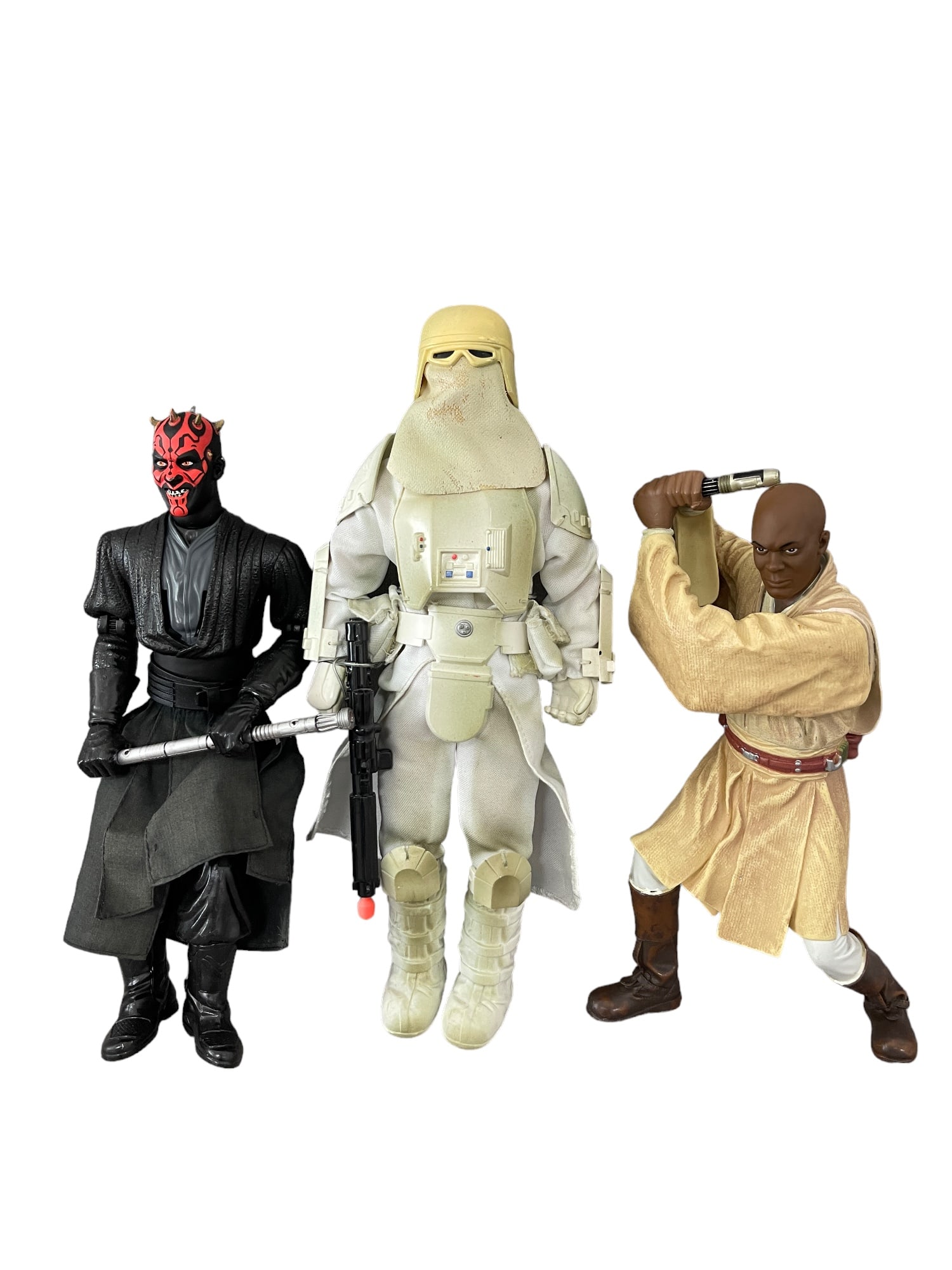 Star Wars Darth Maul Mace Windu Hoth Trooper Action Figure Collection Lot: Star Wars Darth Maul Mace Windu Hoth Trooper Action Figure Collection Lot of 3.