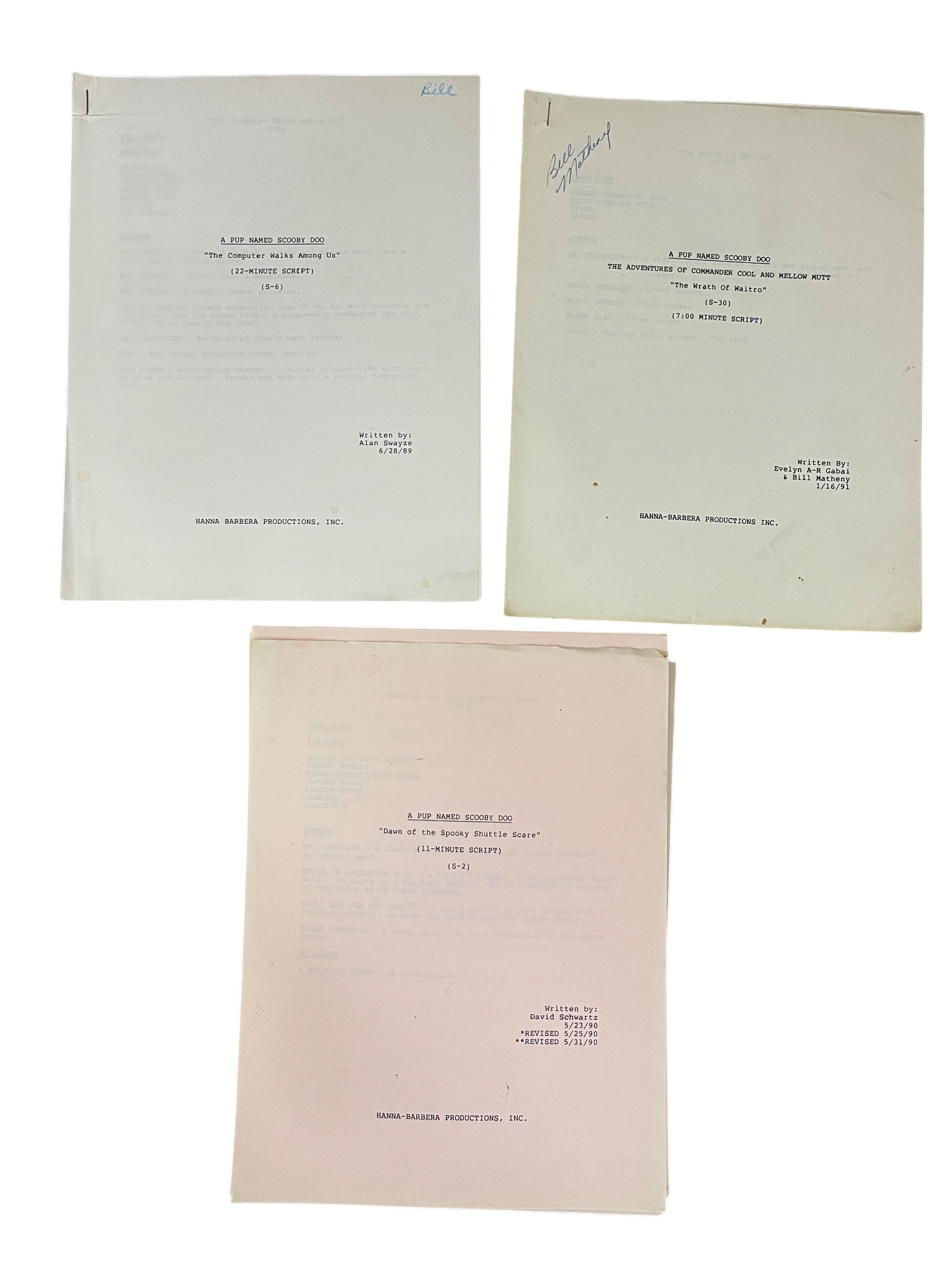 A Pup Named Scooby Doo Hanna Barbera Script Collection Lot (1 of 16)