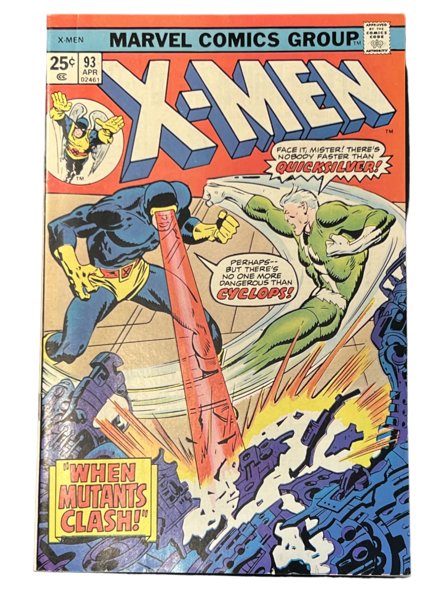 X-Men #93 Quicksilver and Cyclops Cover Marvel Comic Book (1 of 3)
