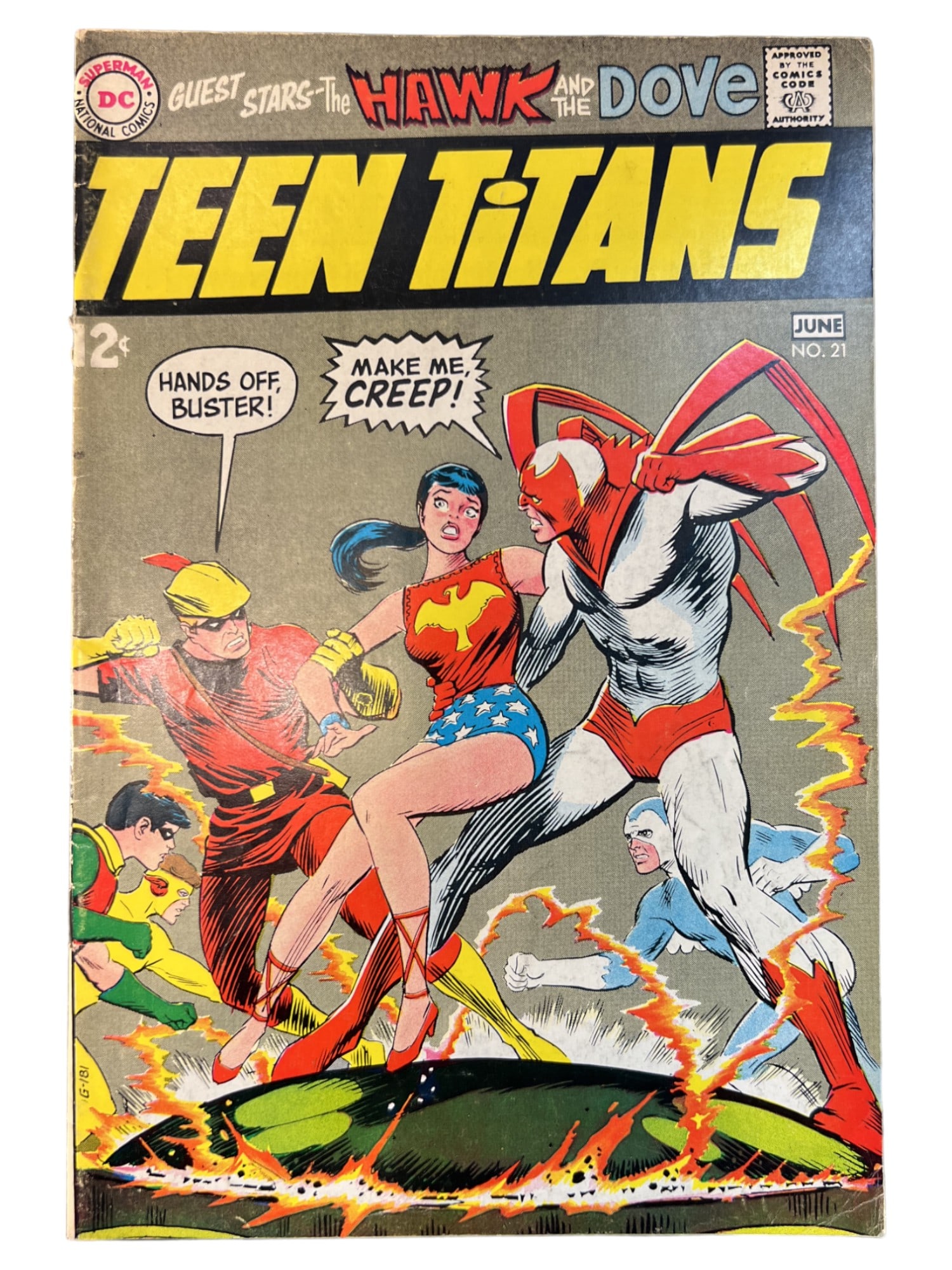 Teen Titans #21 DC Hawk and Dove App 1969 Comic Book (1 of 4)