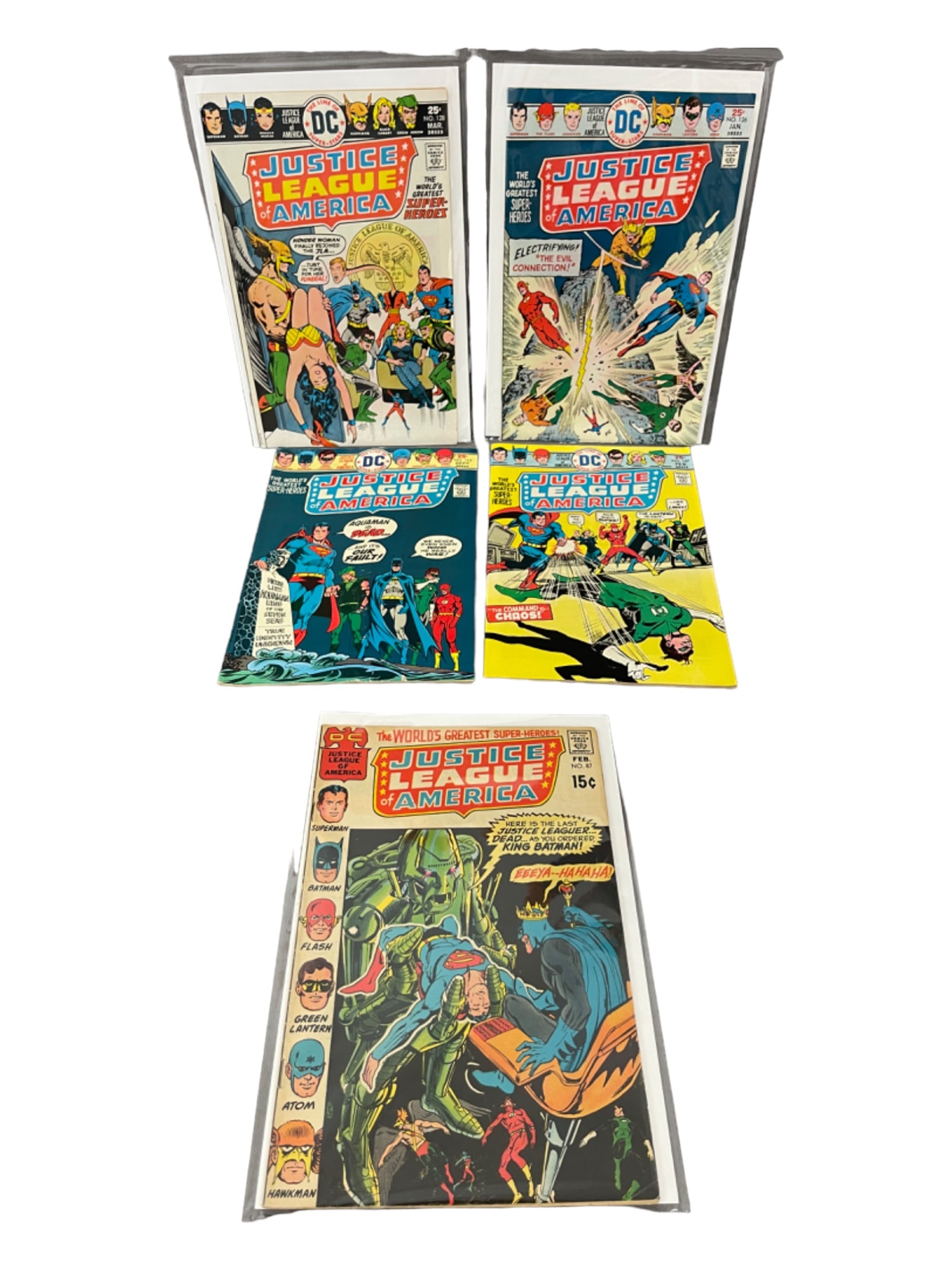 Justice League of America #87, #122, #126, #127, #128 DC Comic Book Collection Lot (1 of 7)