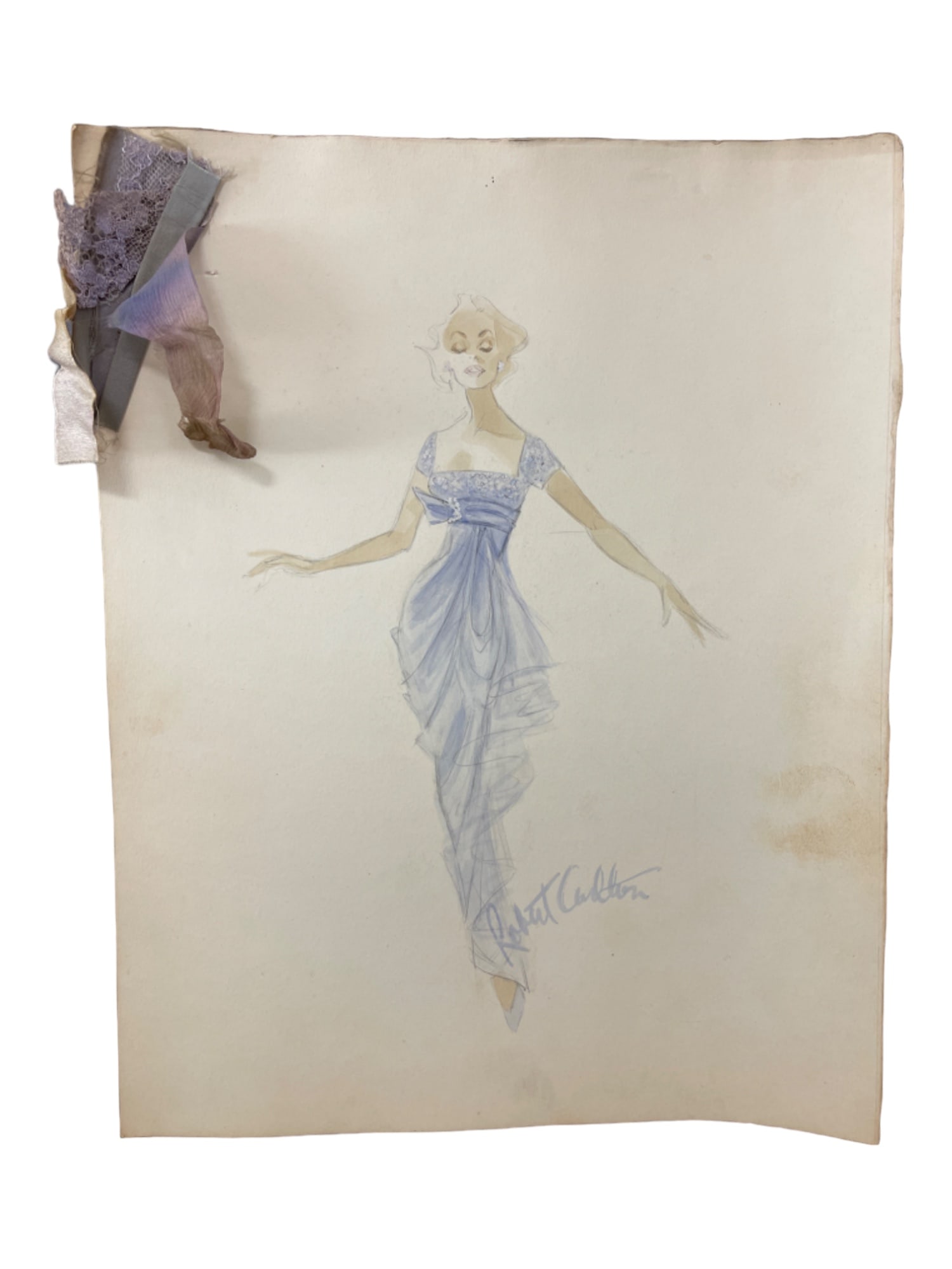 Vintage Sketch Art Costume Design Drawing Production By Bob Robert Carlton Size 11 1/2"x14 1/2" (1 of 11)