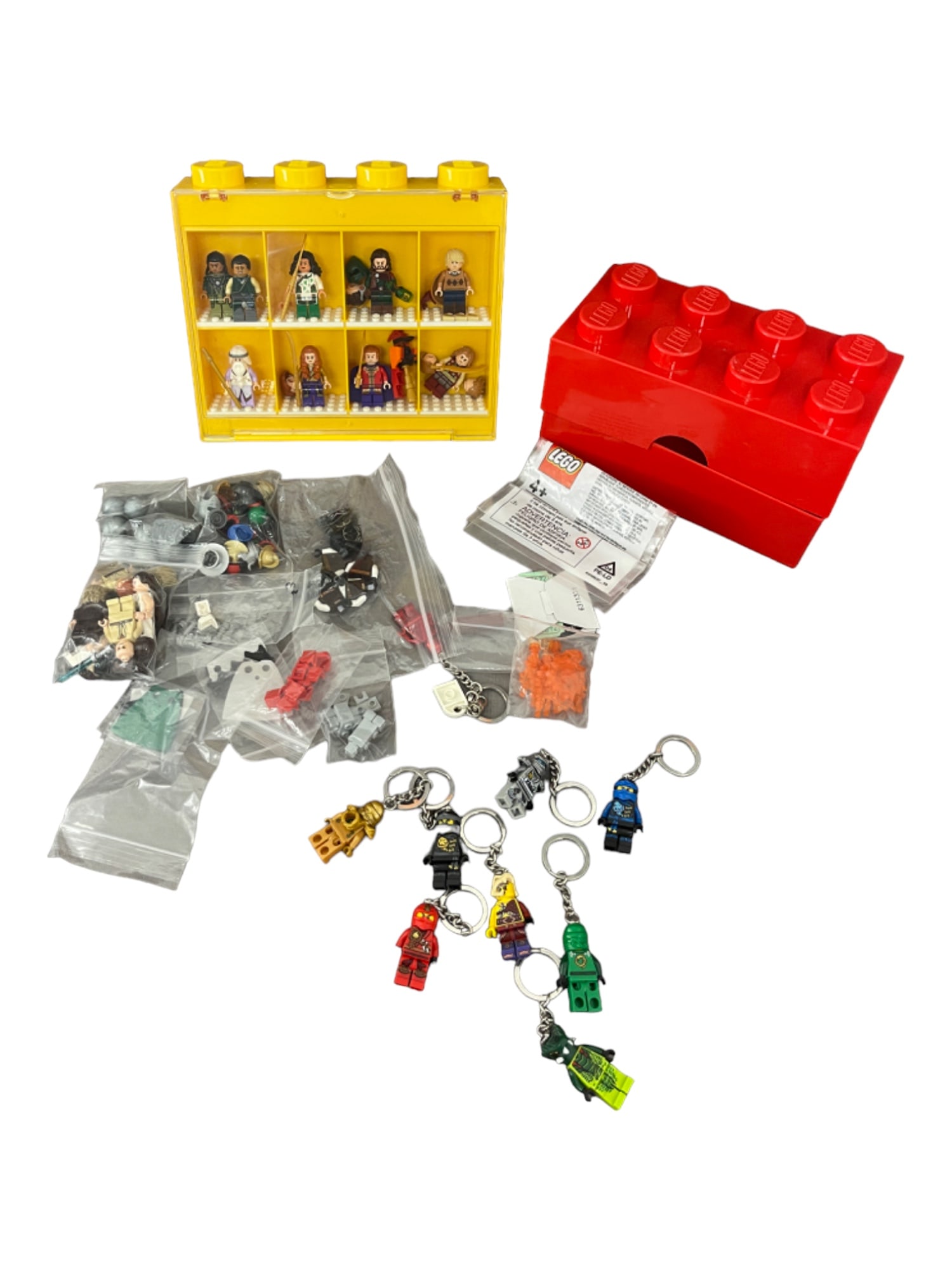 LEGO Minifigure Mini Lego People with Display Case and Keychain Collection Lot (1 of 9)