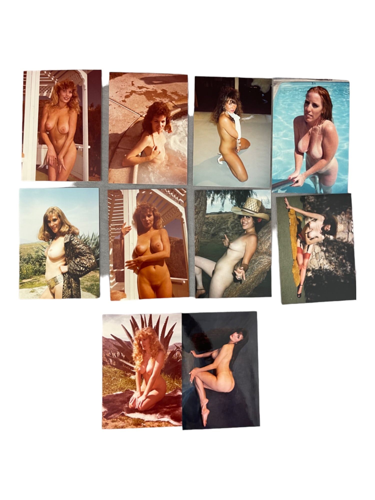 Vintage Pin-Up Nude Female Model Erotic Risque Photograph Collection Lot: Vintage Pin-Up Nude Female Model Photograph Collection Lot of 10. Approximate size of each photo is 5" x 3.5", we believe these photos are from a nudist colony. Some of the images might have been publ