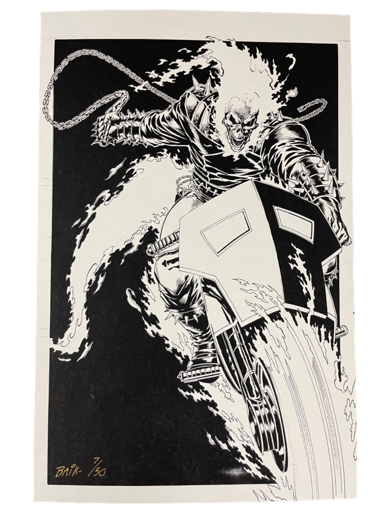 Ghostrider Poster Art Print 1993 by Bret Blevins & Michael Blair Signed 7/50: Ghostrider Poster Art Print 1993 by Bret Blevins & Michael Blair Signed 7/50