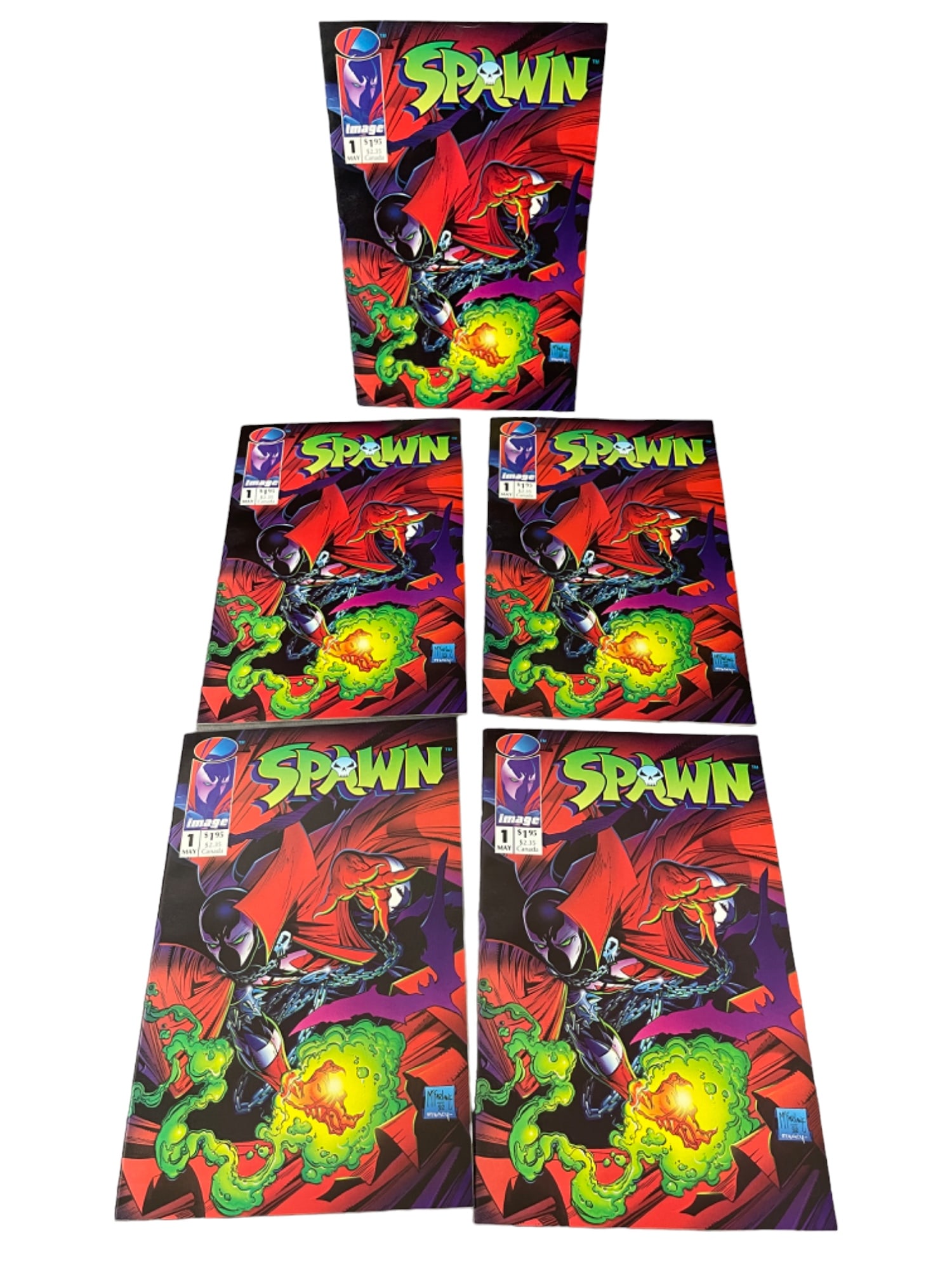 Spawn #1 Comic Book Collection Lot with Errors (1 of 5)