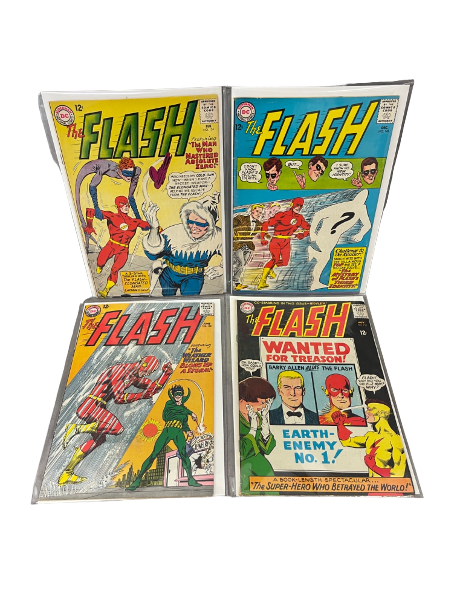 The Flash #134, #141, #145, #156 DC Comic Book Collection Lot of 4 (1 of 6)