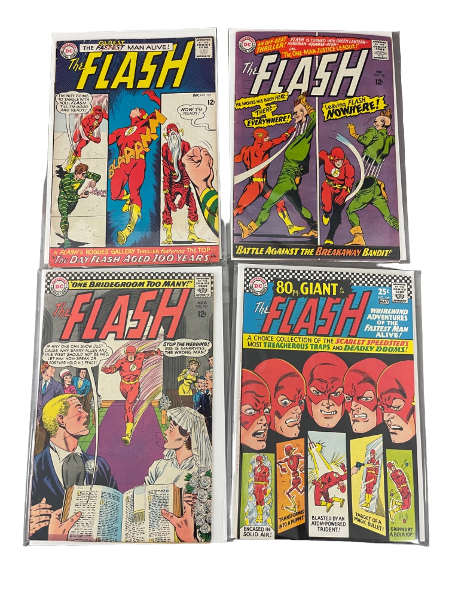 The Flash #157. #158, #165, #169 DC Comic Book Collection Lot of 4 (1 of 6)