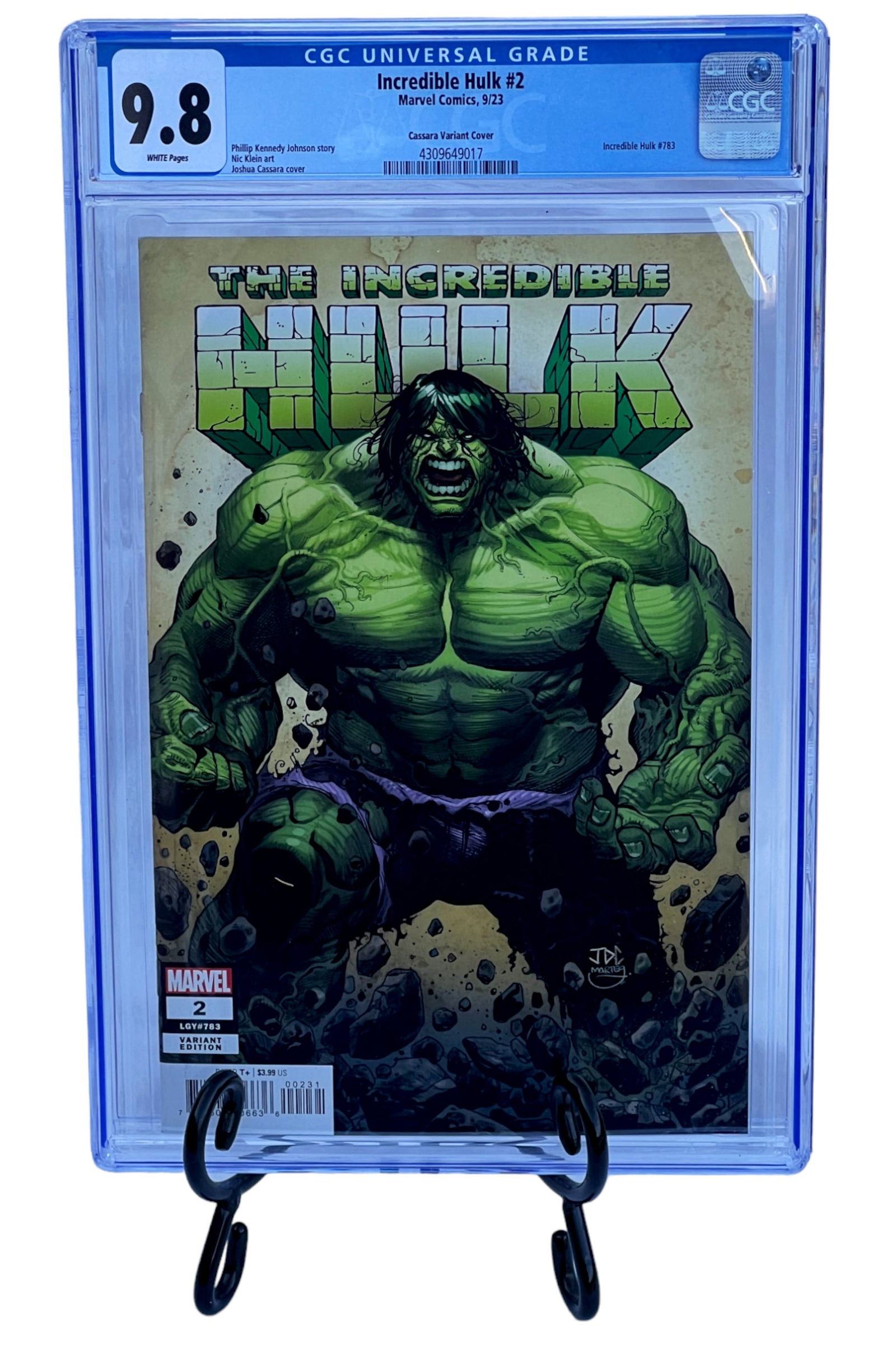 COMIC BOOK NCREDIBLE HULK #2 CGC 9.8 - JOSHUA CASSARA COVER (1 of 5)