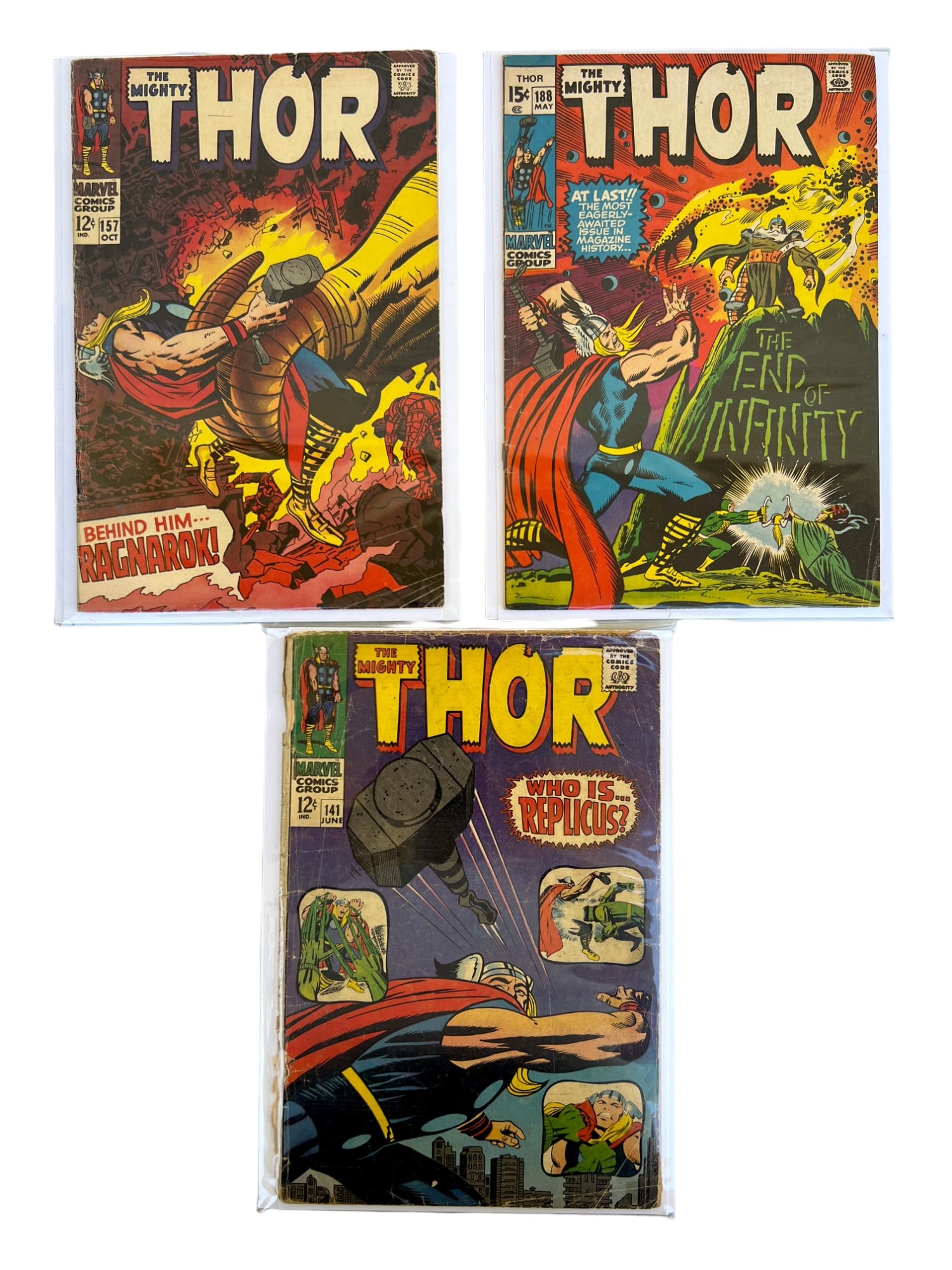 COMIC BOOK THOR 141, 188, 157 MARVEL COMIC 12c (1 of 7)