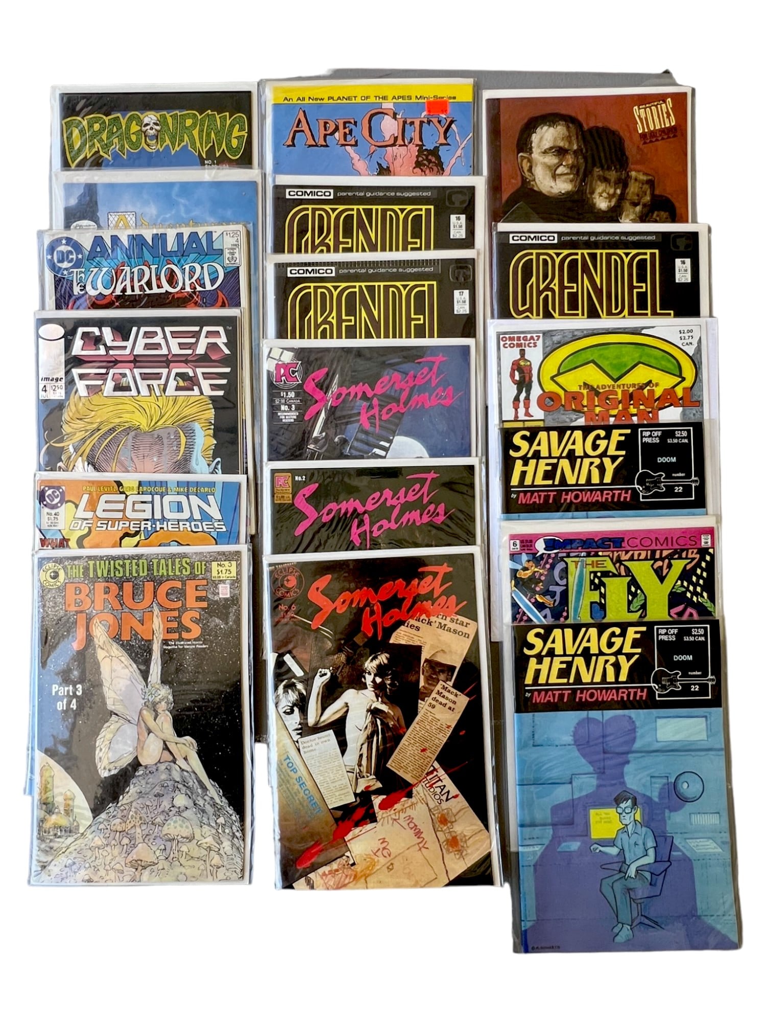 Comic Book Bruce Jones Eclipse Comics Grendel Thing Warlord General collection lot 18 (1 of 16)