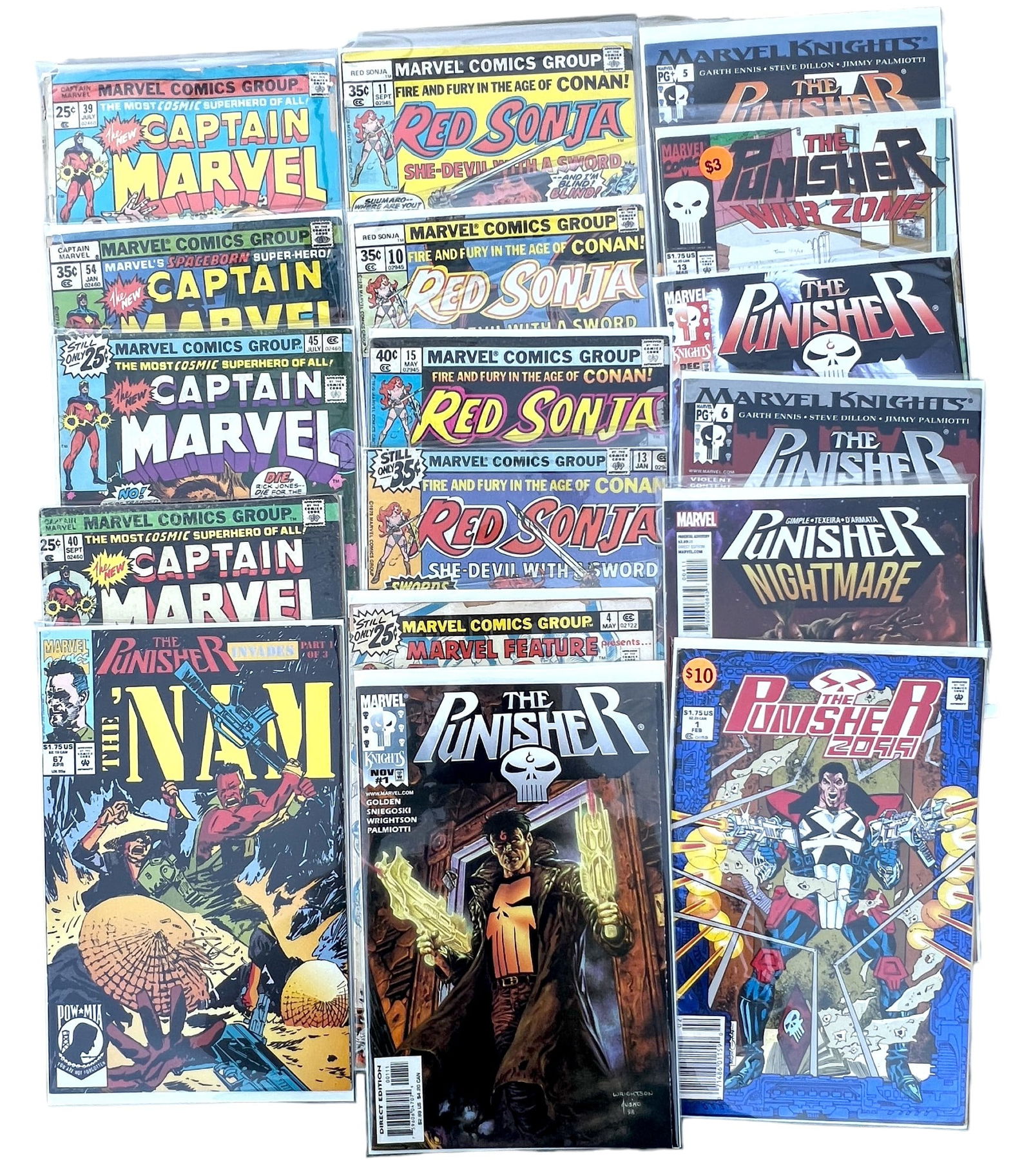 Comic Book Punisher Red Sonja Captain Marvel  collection lot 17 Marvel Comics (1 of 11)