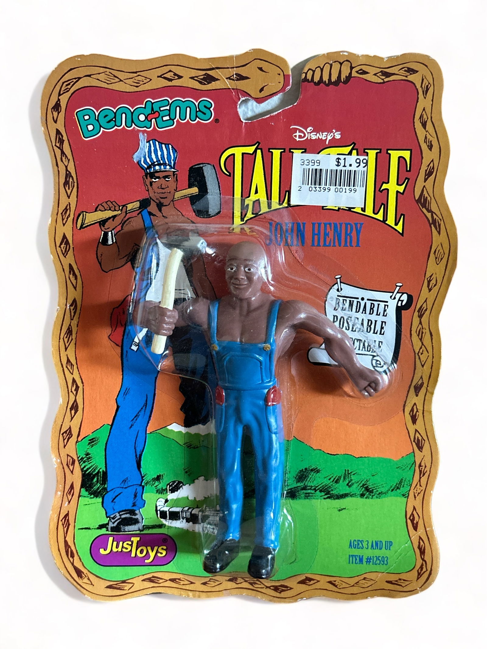 Bend-ems Disney's Tall Tale John Henry posable figure: Sealed