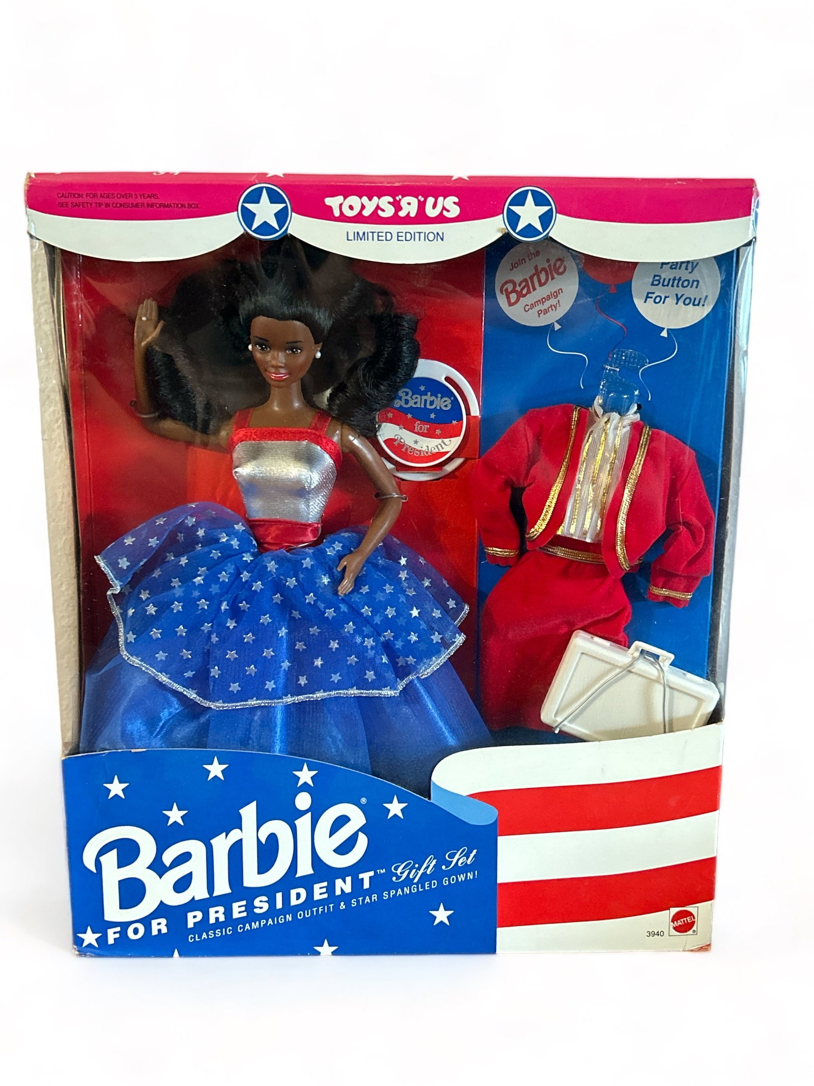 1991 African American Barbie For President Gift Set: 1991, Mattel. Sealed