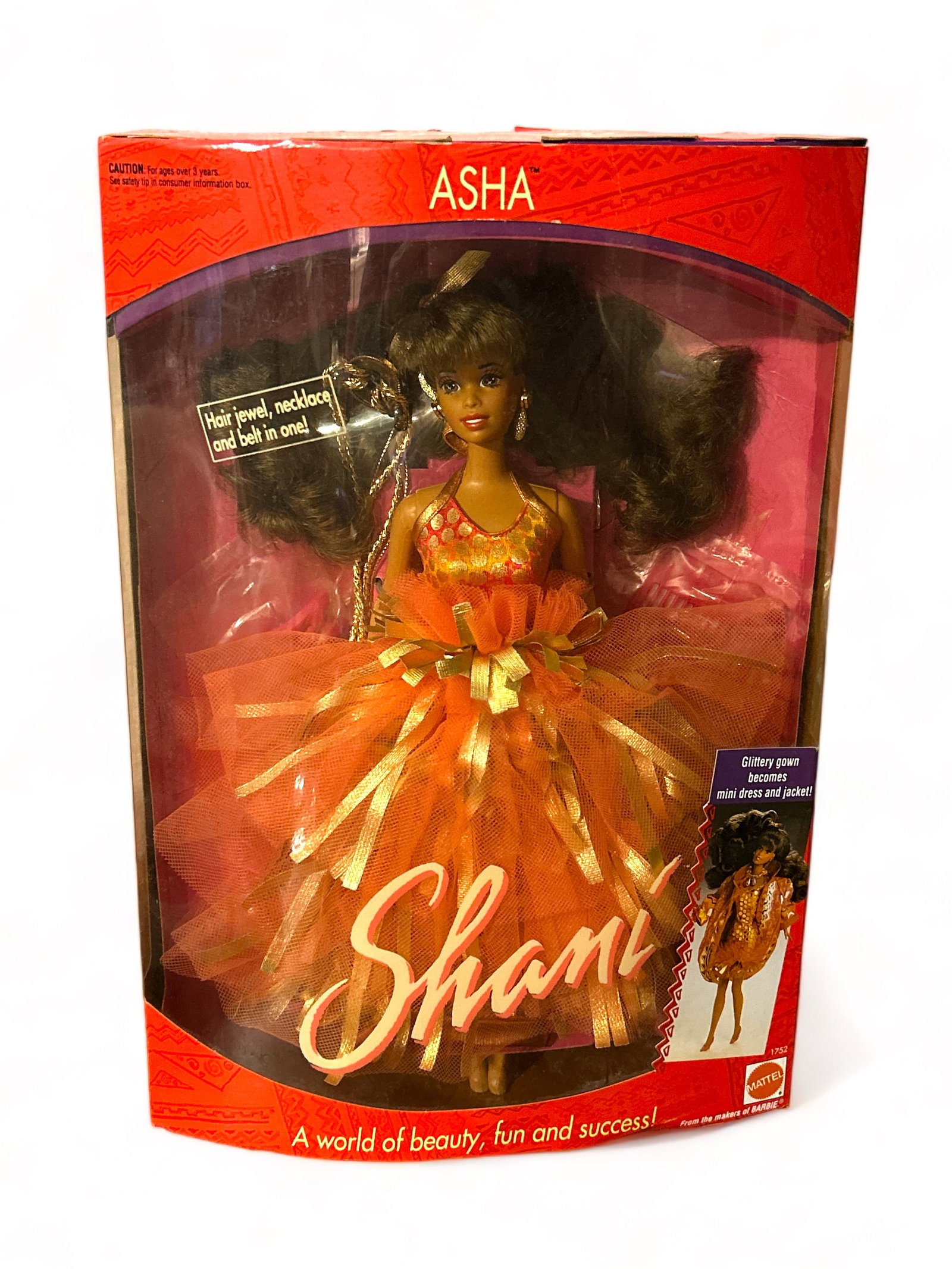 1991 'Asha' Shani Barbie Doll: 1991, Mattel. Box has been opened