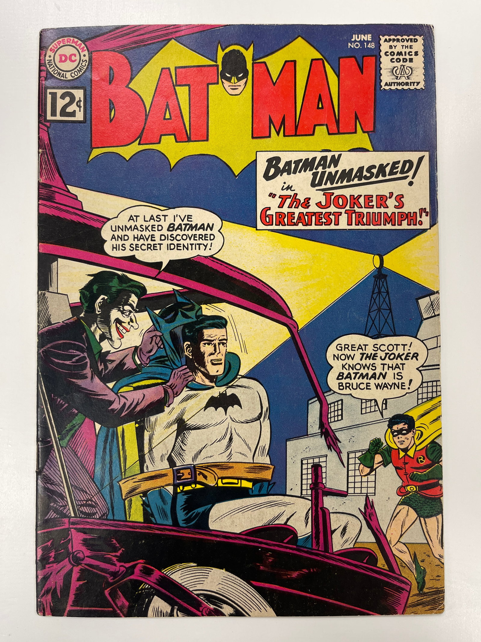 Batman #148 Very Nice Joker Cover Silver Age Superhero Vintage DC 1962 (1 of 3)