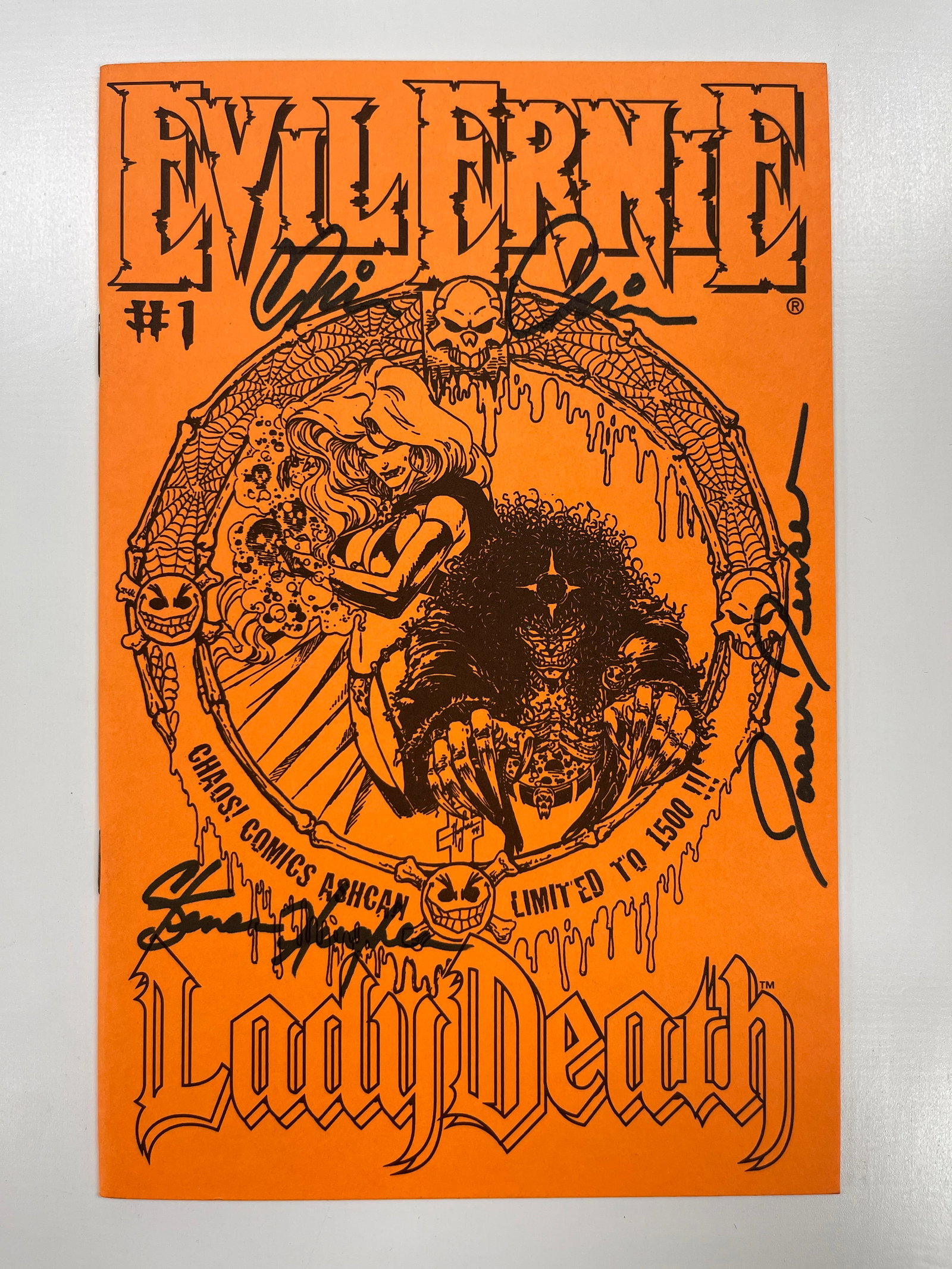 Evil Ernie/Lady Death Ashcan Preview #1 Signed By Hughes, Pulido And Jensen (1 of 3)