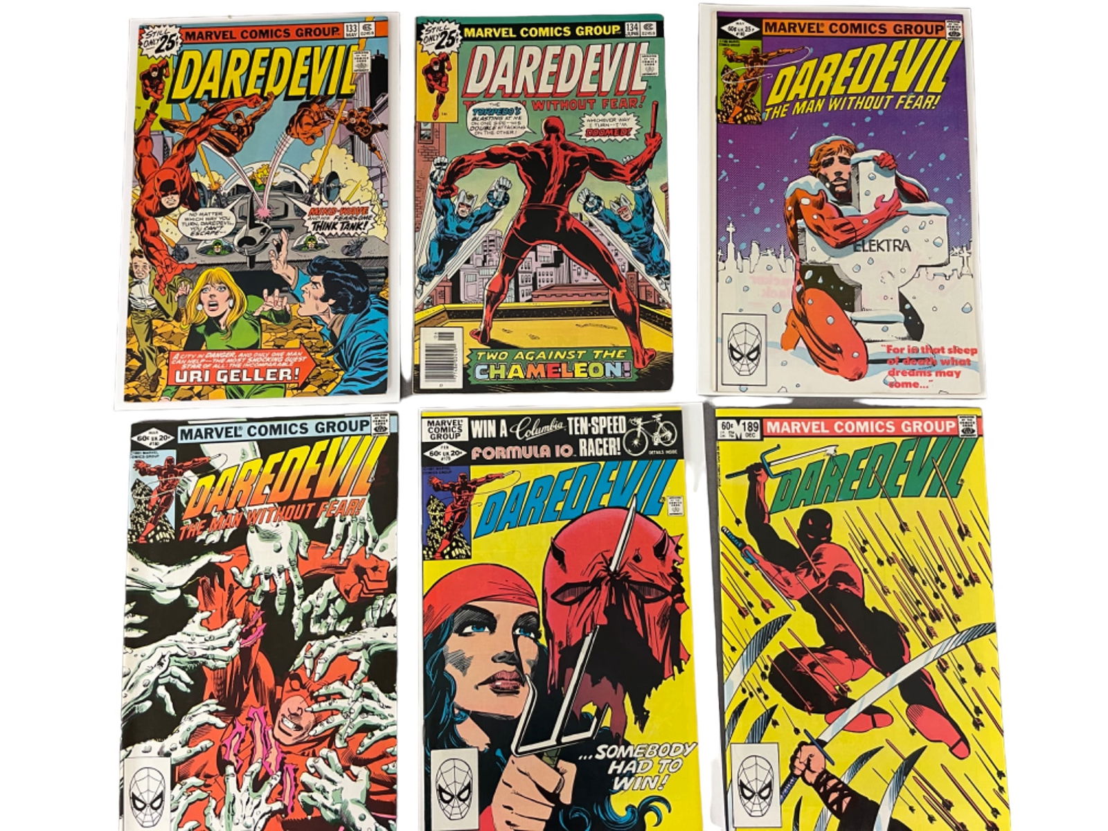 Vintage Daredevil #133, #134, #179, #180, #182, #189 Marvel Comic Book Collection Lot of 6 (1 of 7)
