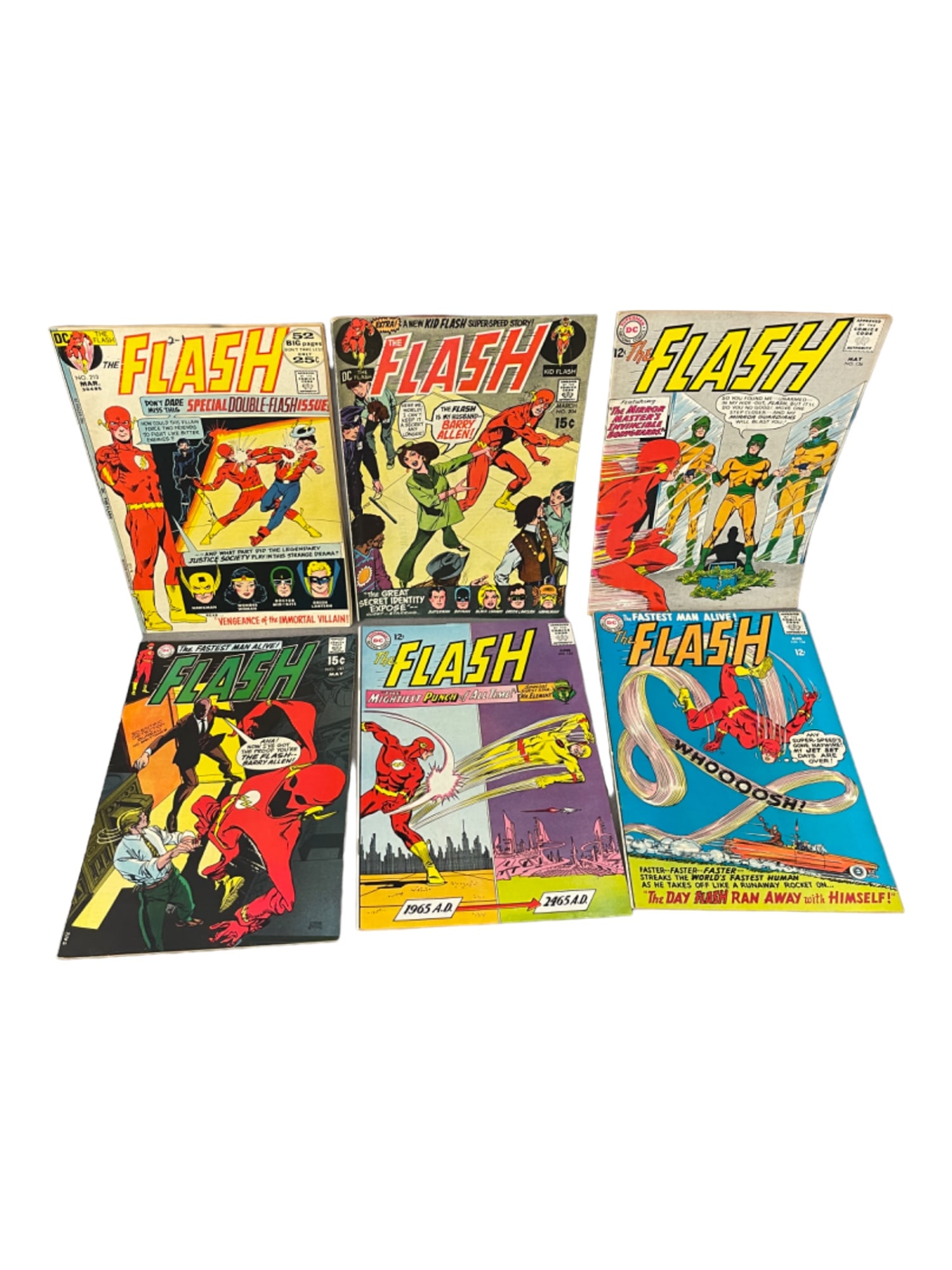 VINTAGE COMIC BOOK COLLECTION JUSTICE FLASH 136, 197, 153, 213, 204,154 LOT 6 (1 of 7)