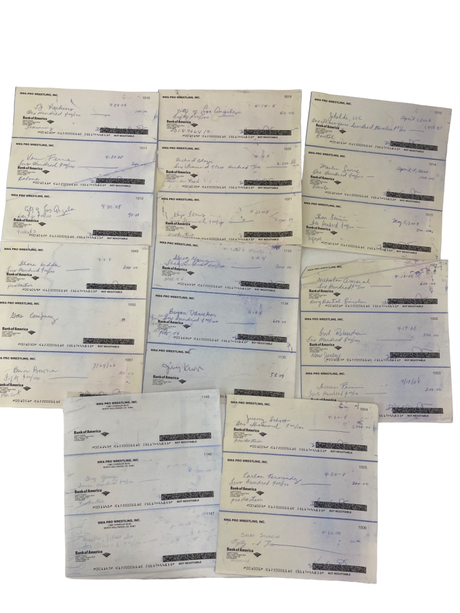 vintage NWA Wrestling Dave Marquez bank check lot (1 of 6)