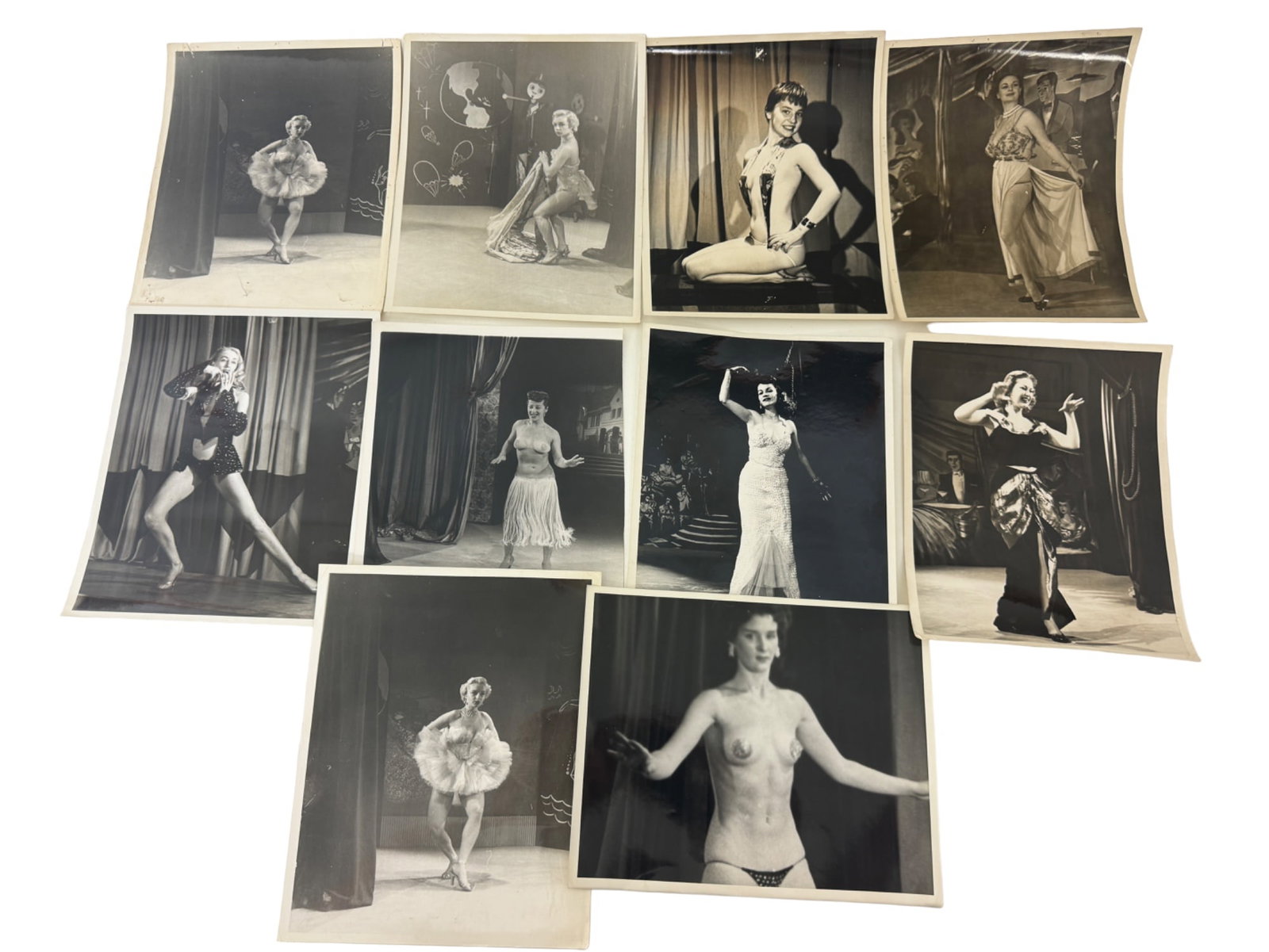 Vintage 1950's Original Burlesque Nude Pin up Model Risque Photo 8x10 Black & White Photographs: Vintage 1950's Original Burlesque Nude Pin up Model Risque lot 10 Photo 8x10 Black & White Photographs