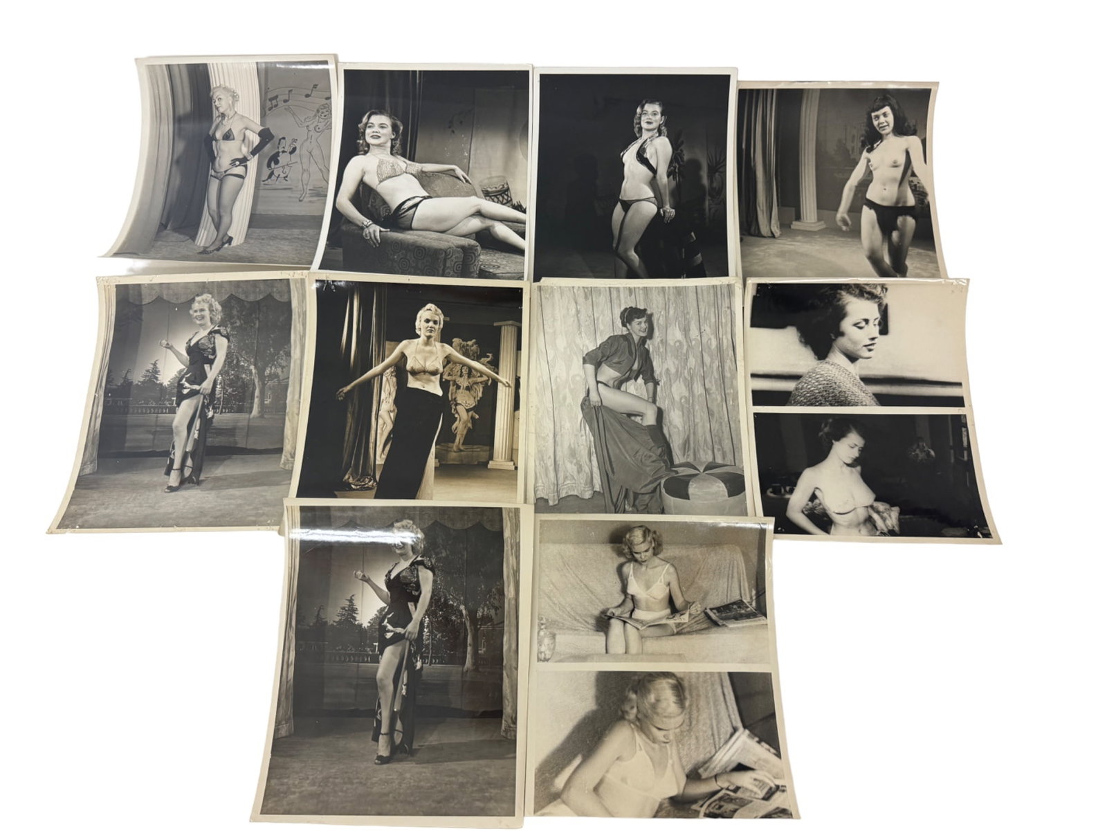 Vintage 1950's Original Burlesque Nude Pin up Model Risque Photo 8x10 Black & White Photographs: Vintage 1950's Original Burlesque Nude Pin up Model Risque lot 10 Photo 8x10 Black & White Photographs