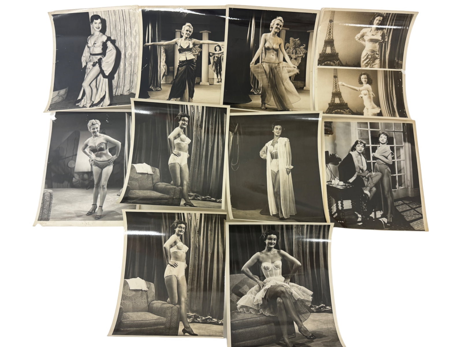 Vintage 1950's Original Burlesque Nude Pin up Model Risque Photo 8x10 Black & White Photographs: Vintage 1950's Original Burlesque Nude Pin up Model Risque lot 10 Photo 8x10 Black & White Photographs