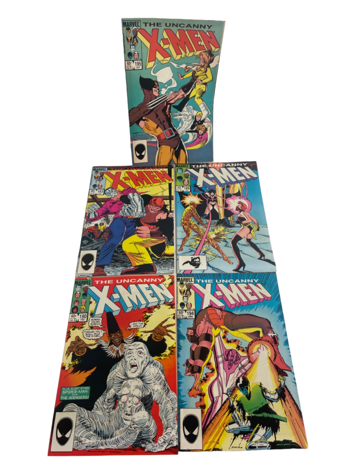 X Men The Uncanny Vintage Marvel Comic Book #183, #189, #190, #194, #195 Collection Lot of 5 (1 of 3)
