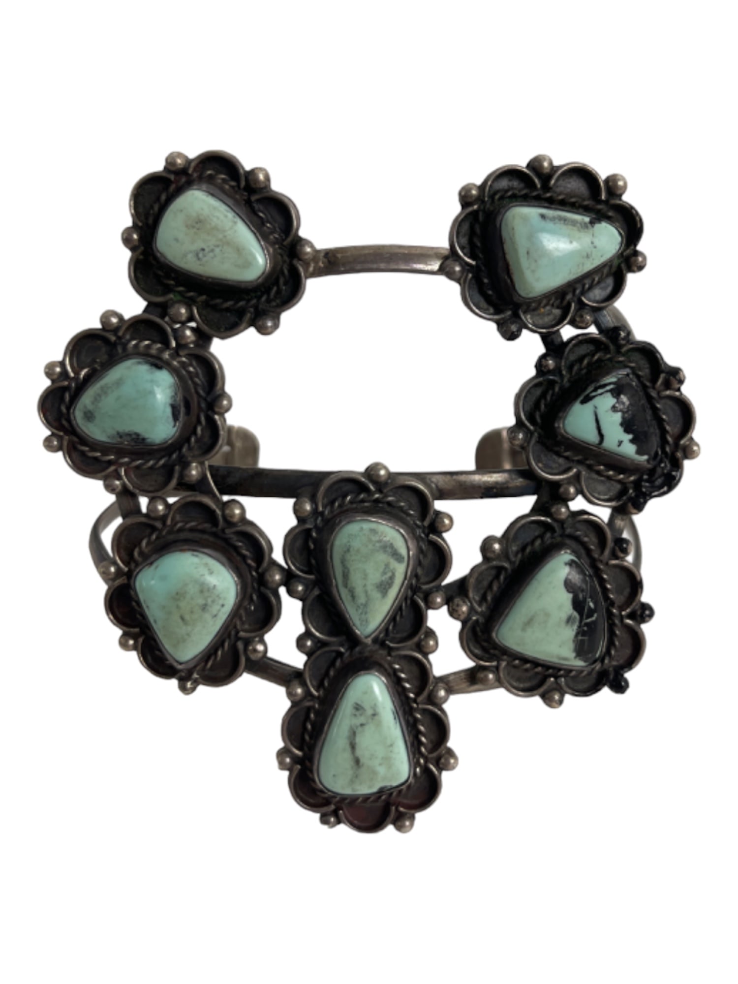 NATIVE AMERICAN INDIAN TURQUOISE CUFF BRACELET STERLING SILVER (1 of 8)