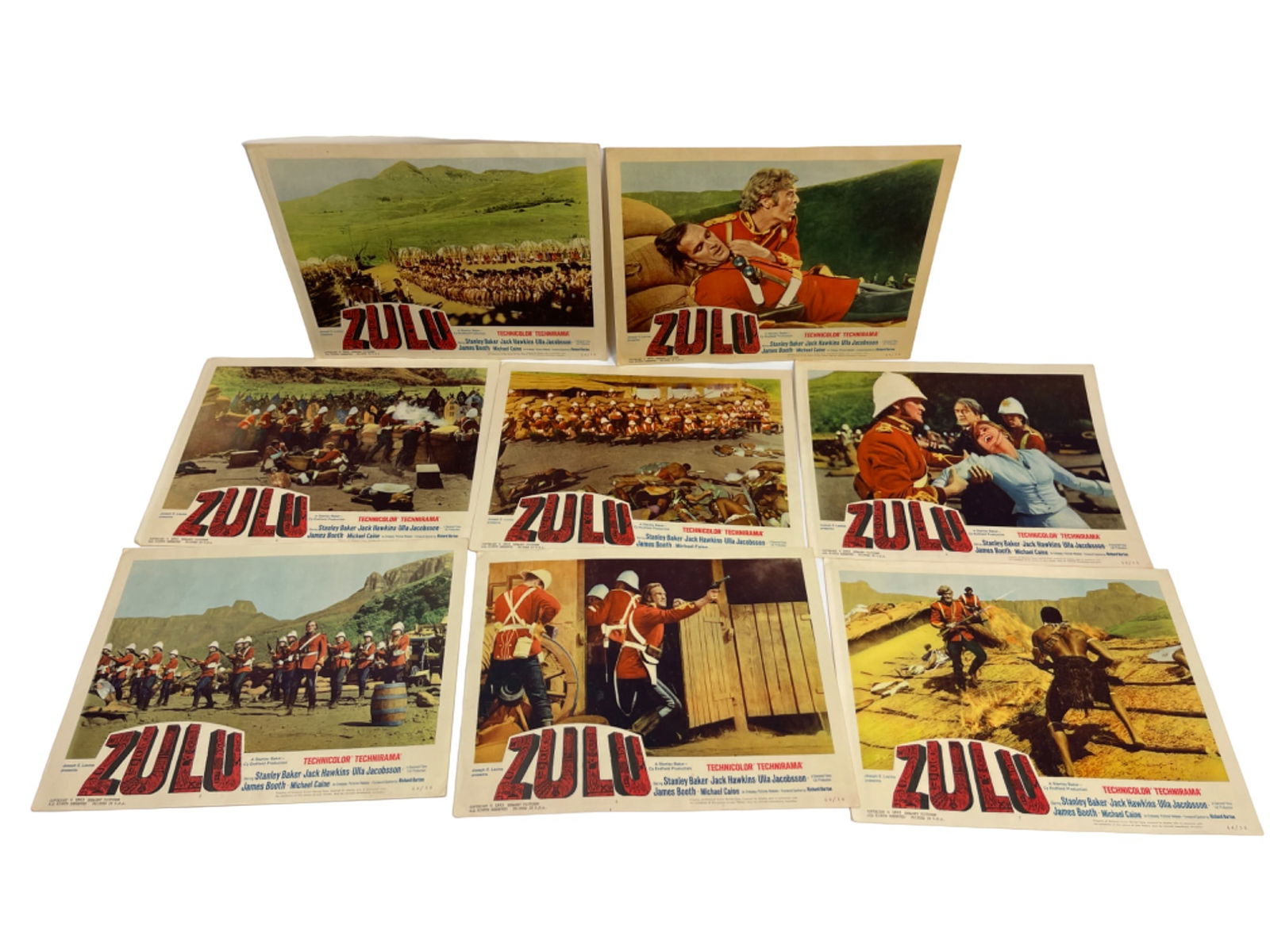 Vintage Original "Zulu" 1963 Movie Film Lobby Card Collection Lot (1 of 7)