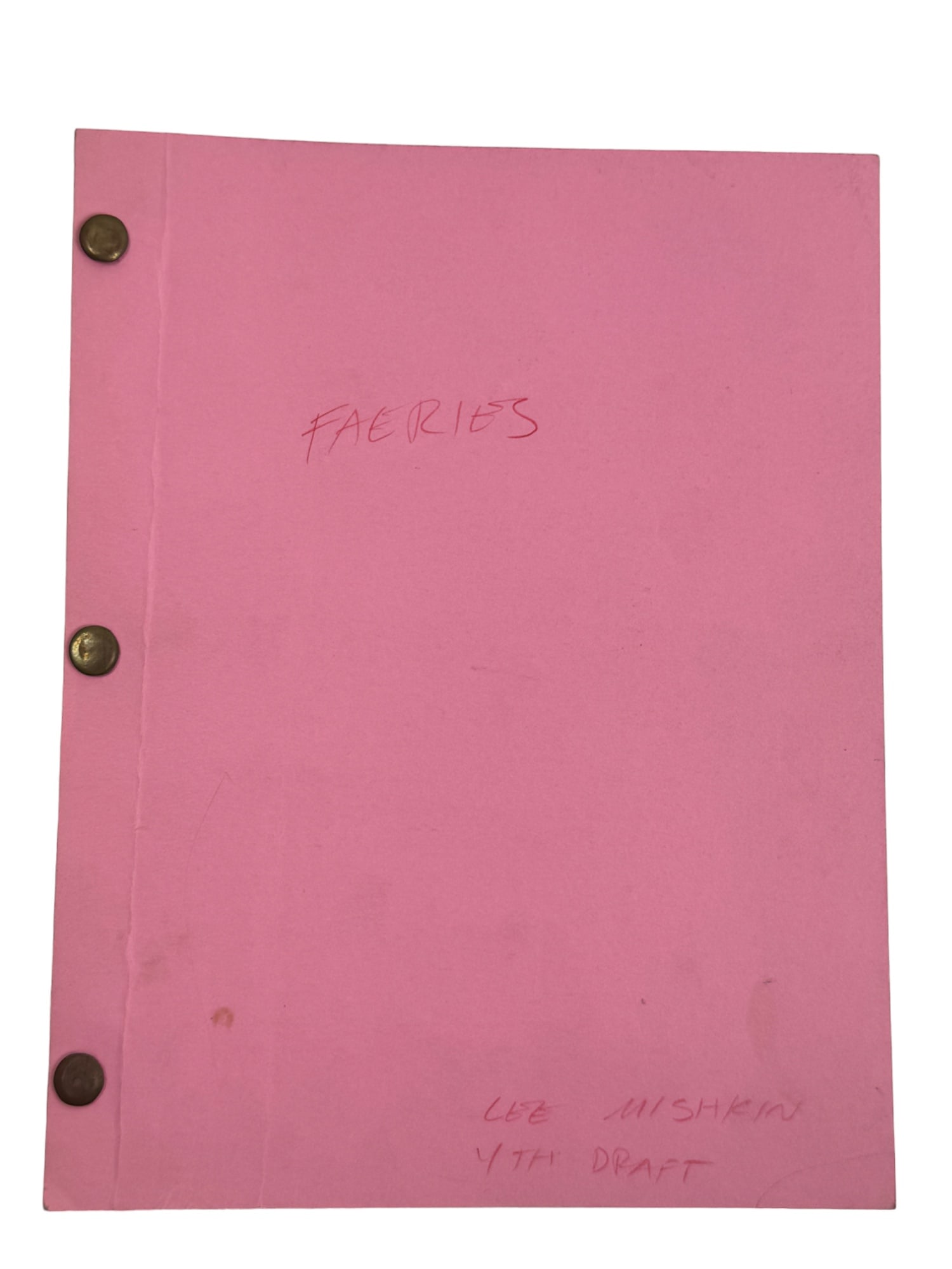 ORIGINAL DRAFT MOVIE SCRIPTS FAERIES LEE MISHKIN HAND NOTES (1 of 5)