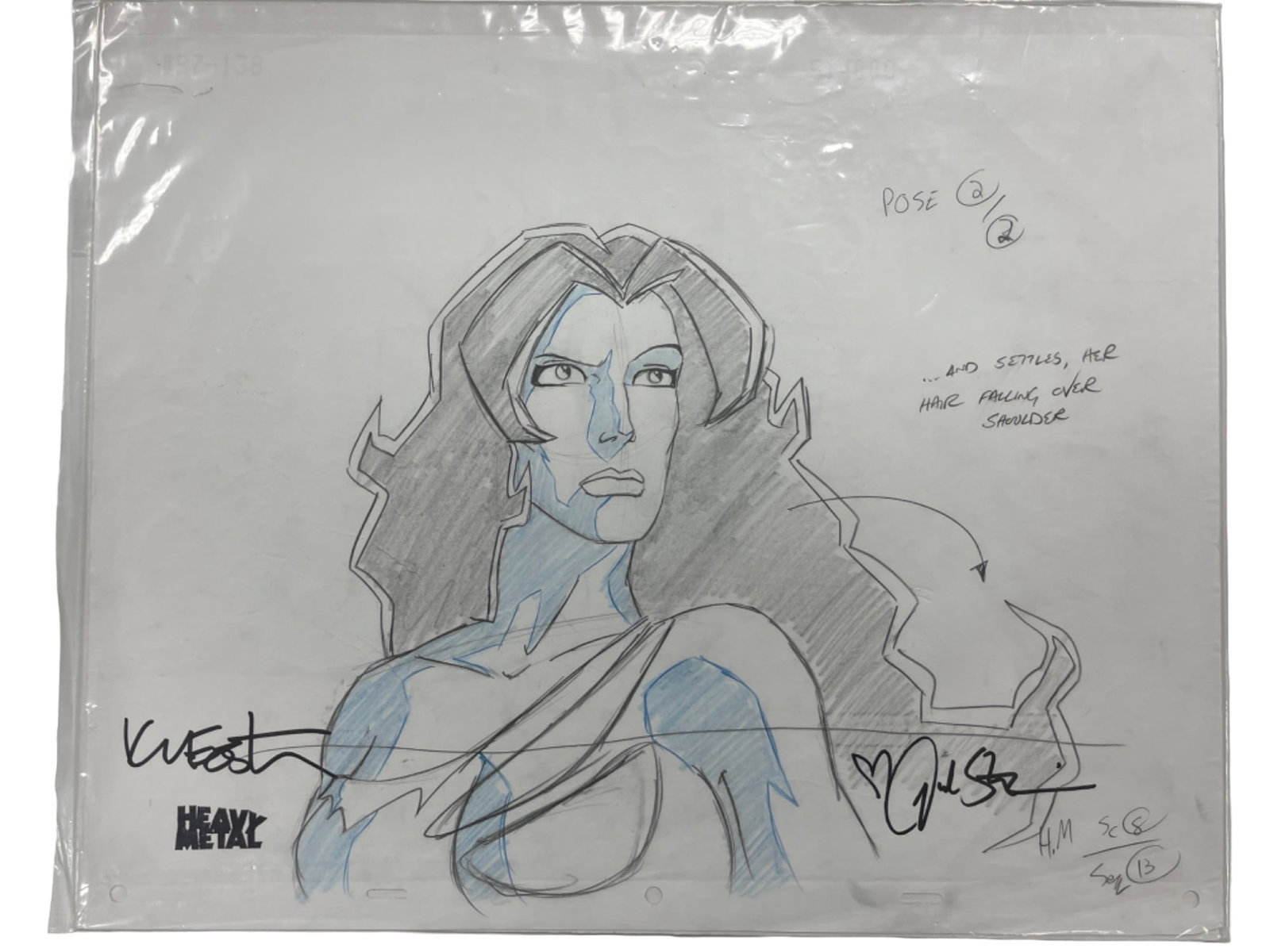 HEAVY METAL 1981 MOVIE ANIMATION PRODUCTION STORYBOARD ART SIGNED: HEAVY METAL 1981 MOVIE ANIMATION PRODUCTION STORYBOARD ART SIGNED 17 X 14 INCHES