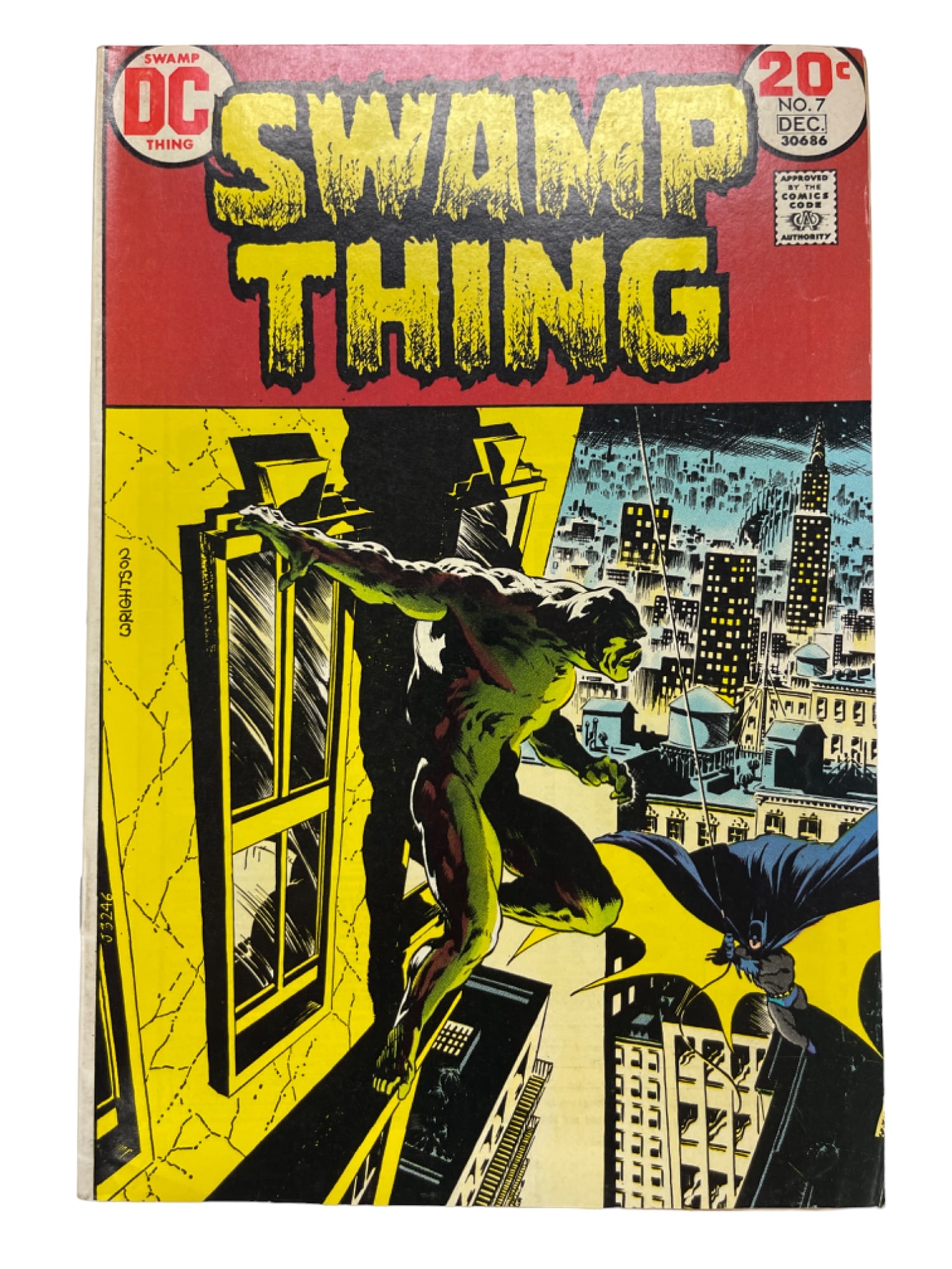 SWAMP THING #7  DC WEIN WRIGHTSON 1973 WHITE PAGES 1ST MEETING BATMAN (1 of 3)
