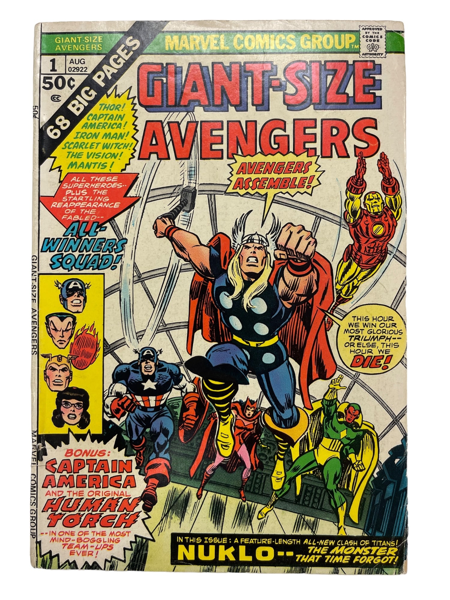 Giant Size Avengers #1 (Marvel 1974)  Comic Book (1 of 3)