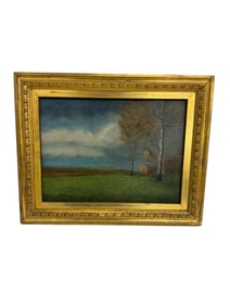 George Inness Oil on Canvas Signed Landscape Painting Antique Rare