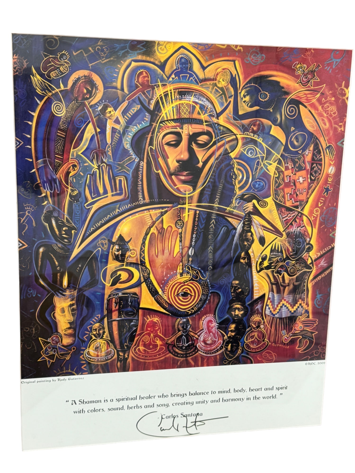 Carlos Santana Signed Shaman Poster Print by Rudy Gutierrez (1 of 7)