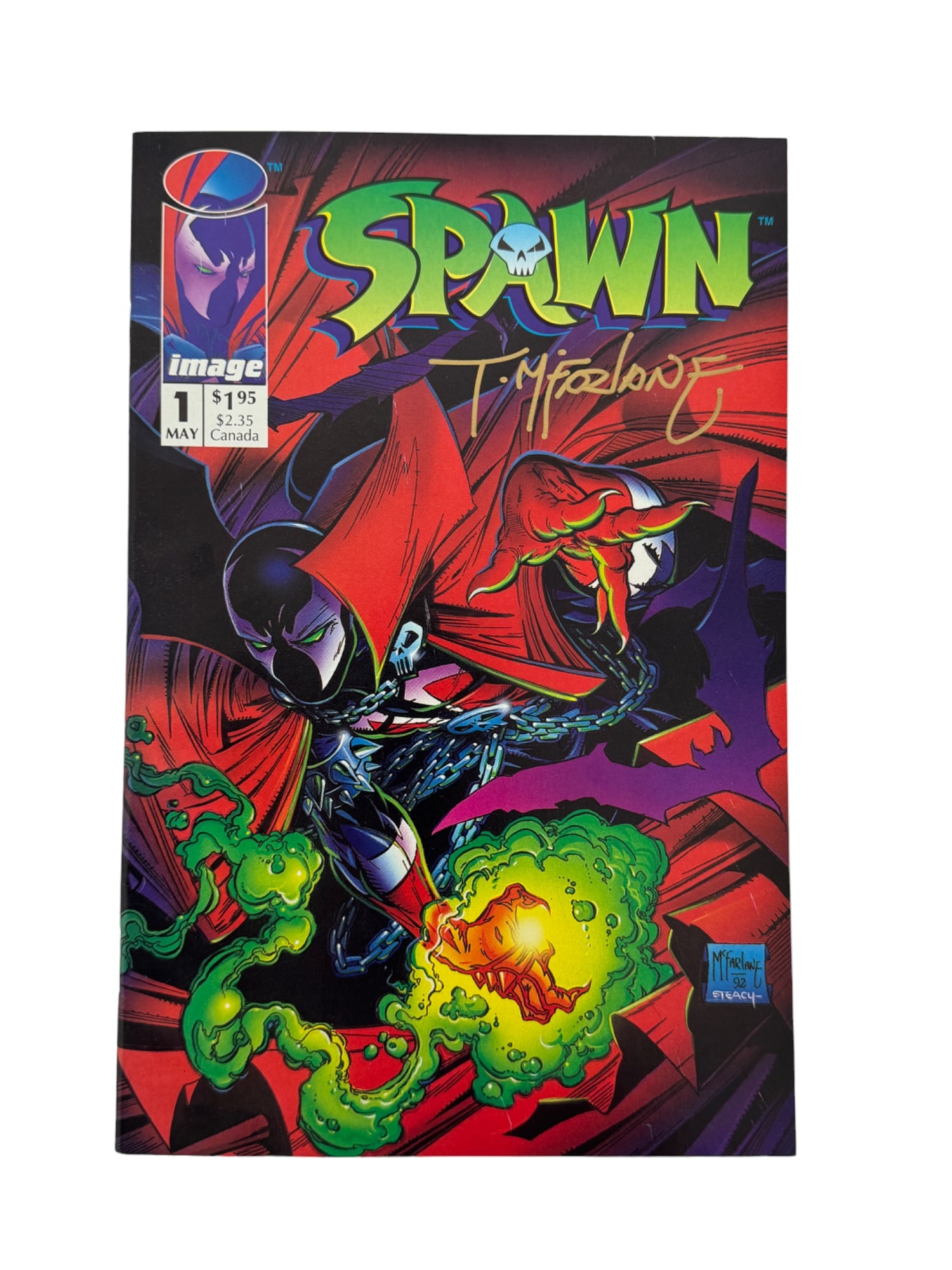 Spawn #1 Comic Book Signed By Todd McFarlane 1992 (1 of 4)