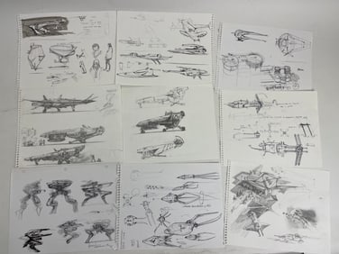 ORIGINAL RARE DISNEYS TRON ANIMATION HAND DRAWING SKETCHES ART
