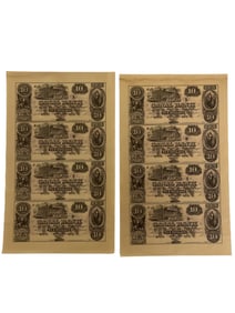 Canal Bank of LA $10 Uncut Sheet New Orleans LA LOT 2