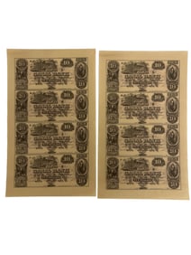 Canal Bank of LA $10 Uncut Sheet New Orleans LA LOT 2
