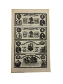 Uncut Sheet of Louisiana The Citizens Bank of Louisiana.