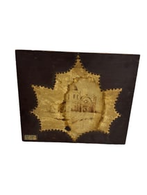 RARE Antique American Hide Painting Mission Carmel of Monterey 1770