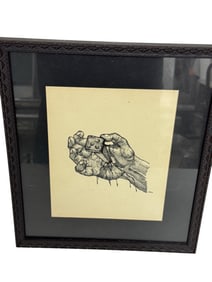 Drawing on paper signed Rude